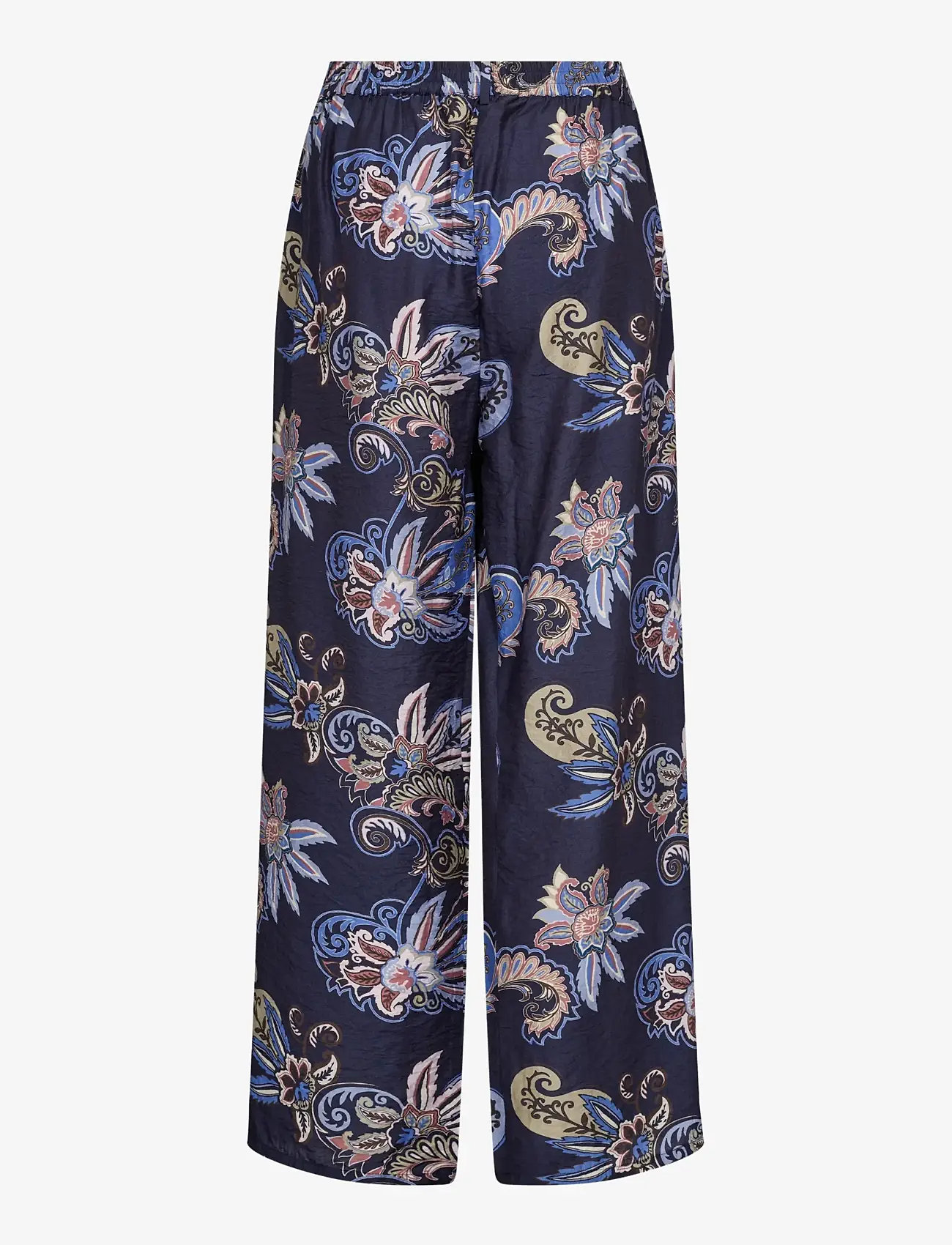 MOS MOSH - MMZoke Paisley Pant - vida byxor - crown blue - 2