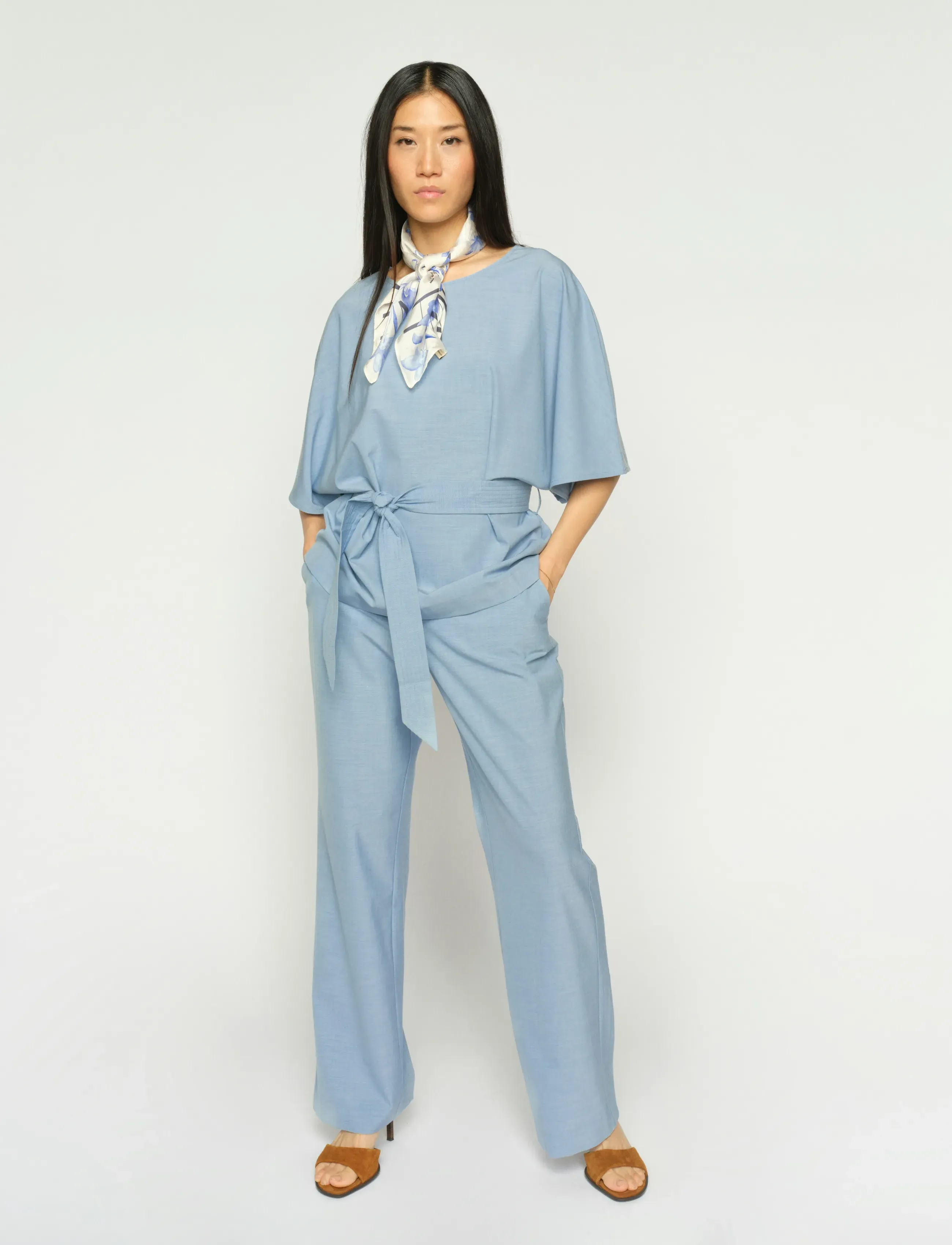MOS MOSH - MMBai Roy Pant - kostymbyxor - light blue - 3