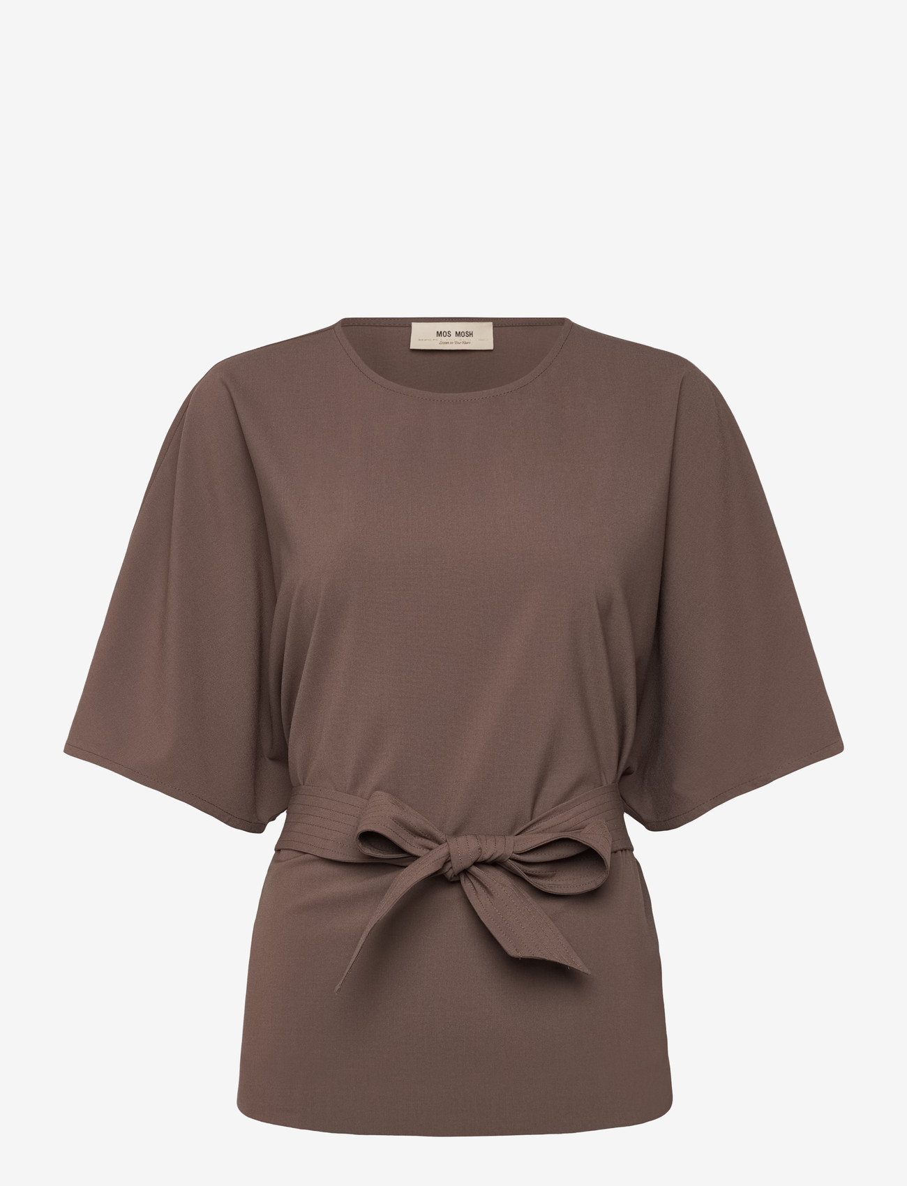 MOS MOSH - MMRikas Roy Blouse - kortärmade blusar - coffee quartz - 1