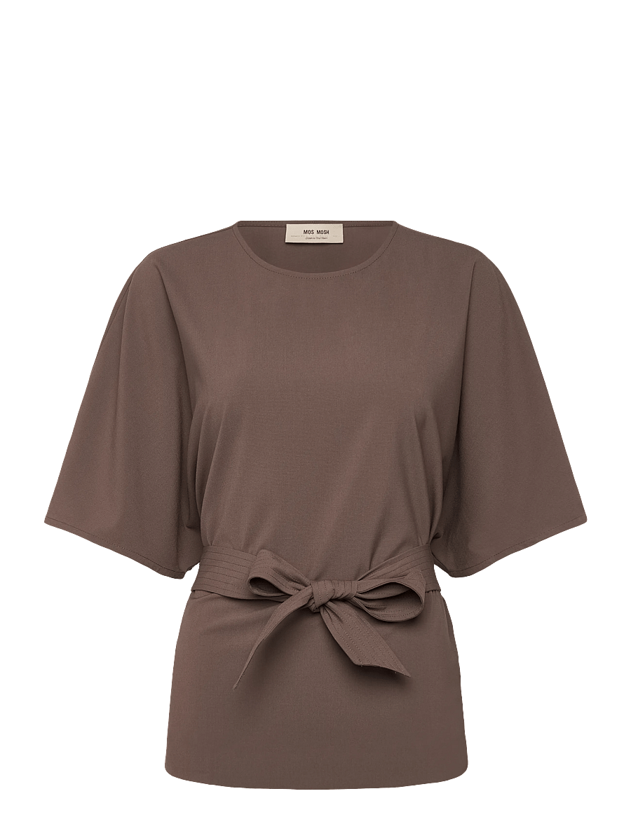 MOS MOSH - MMRikas Roy Blouse - kortärmade blusar - coffee quartz - 1