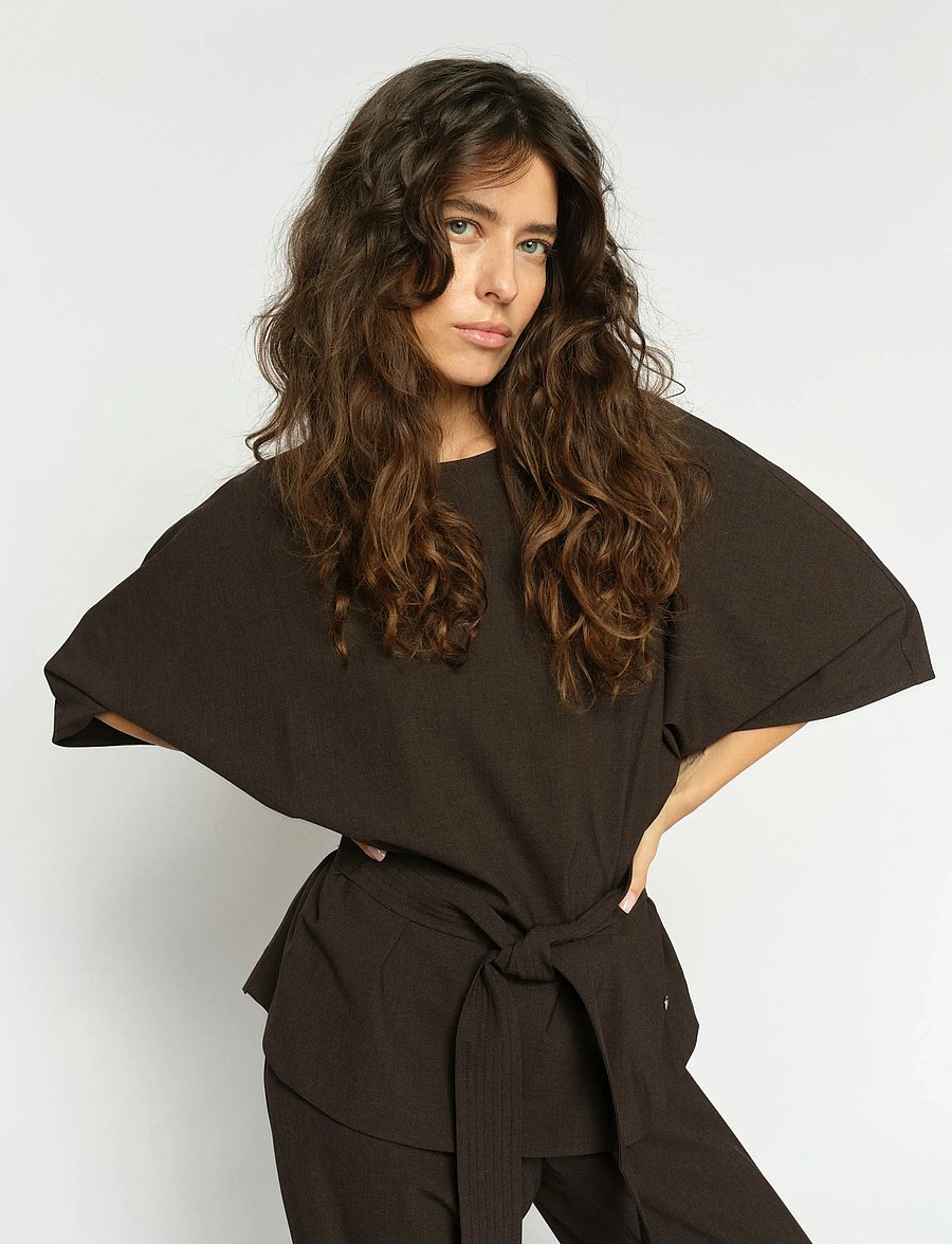 MOS MOSH - MMRikas Roy Blouse - kortärmade blusar - coffee quartz - 3