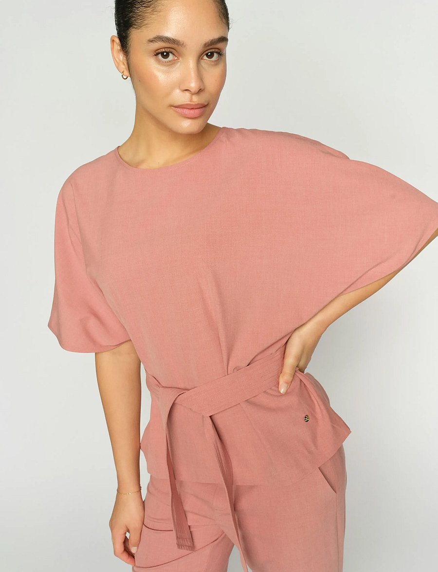 MOS MOSH - MMRikas Roy Blouse - kortärmade blusar - dusty rose - 0