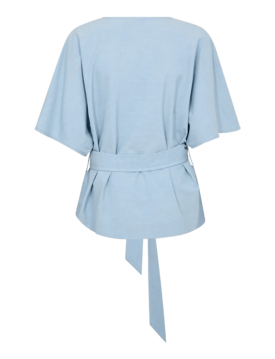 MOS MOSH - MMRikas Roy Blouse - short-sleeved blouses - light blue - 2