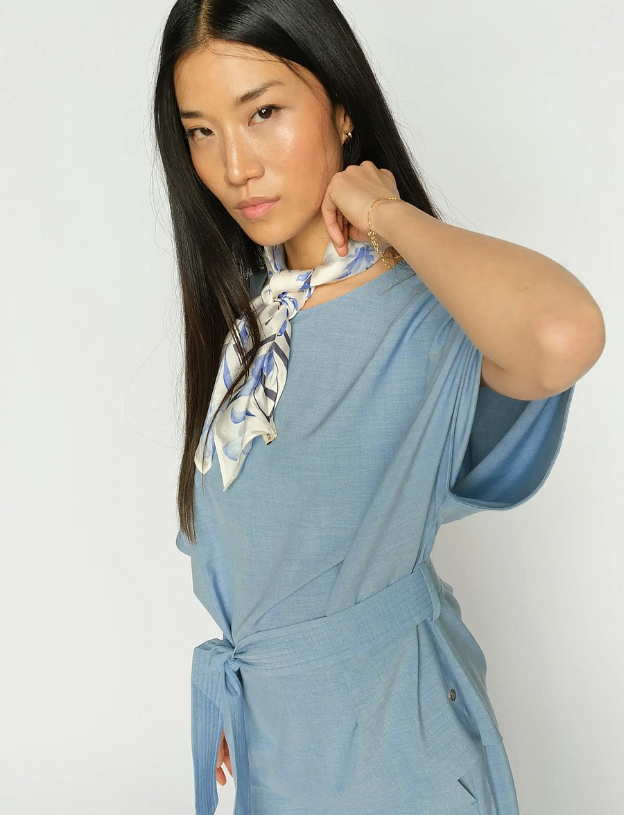 MOS MOSH - MMRikas Roy Blouse - short-sleeved blouses - light blue - 4