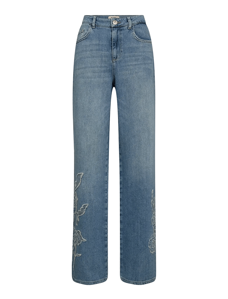 MOS MOSH - MMRelee Blossom Jeans - gerade jeans - light blue - 1