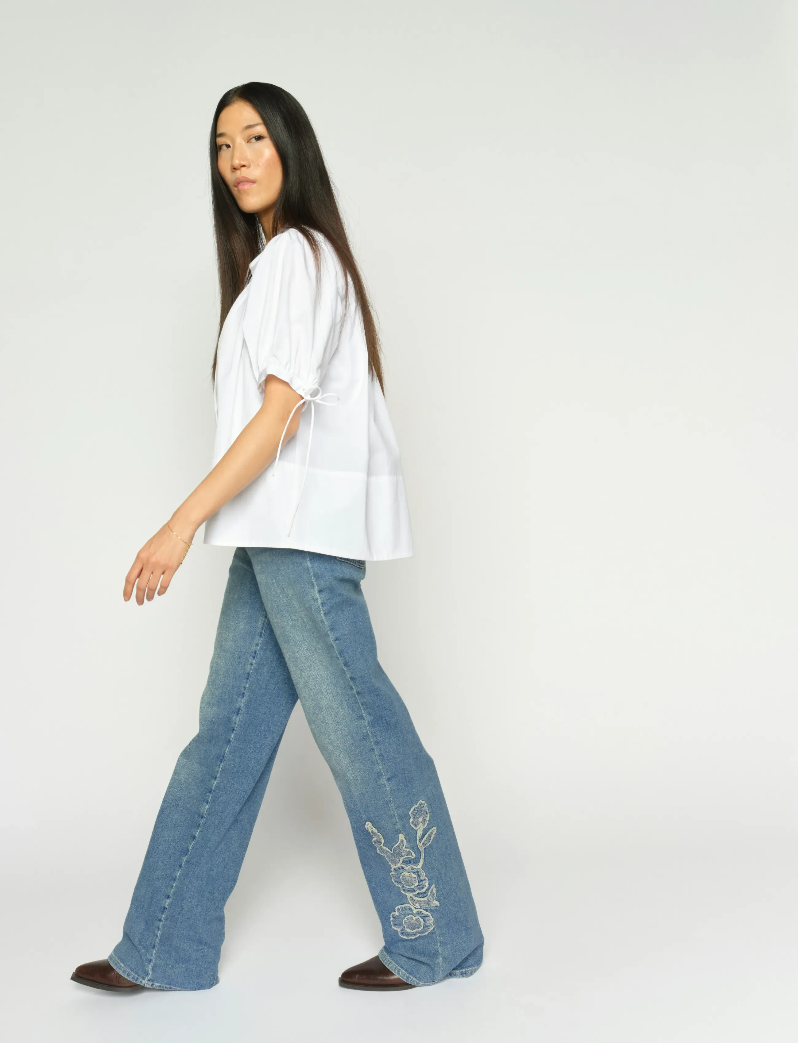 MOS MOSH - MMRelee Blossom Jeans - gerade jeans - light blue - 3