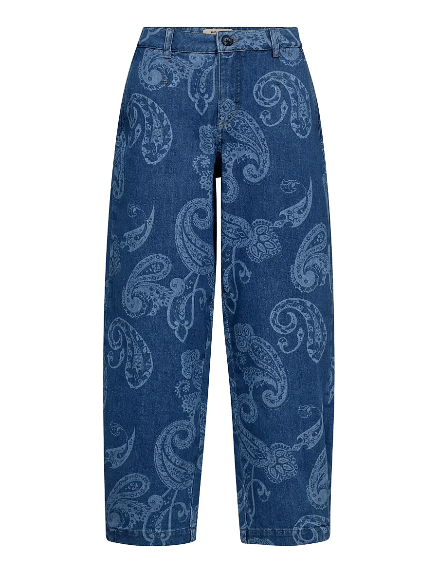 MOS MOSH - MMTino Paisley Jeans - barrel jeans - mid blue - 1