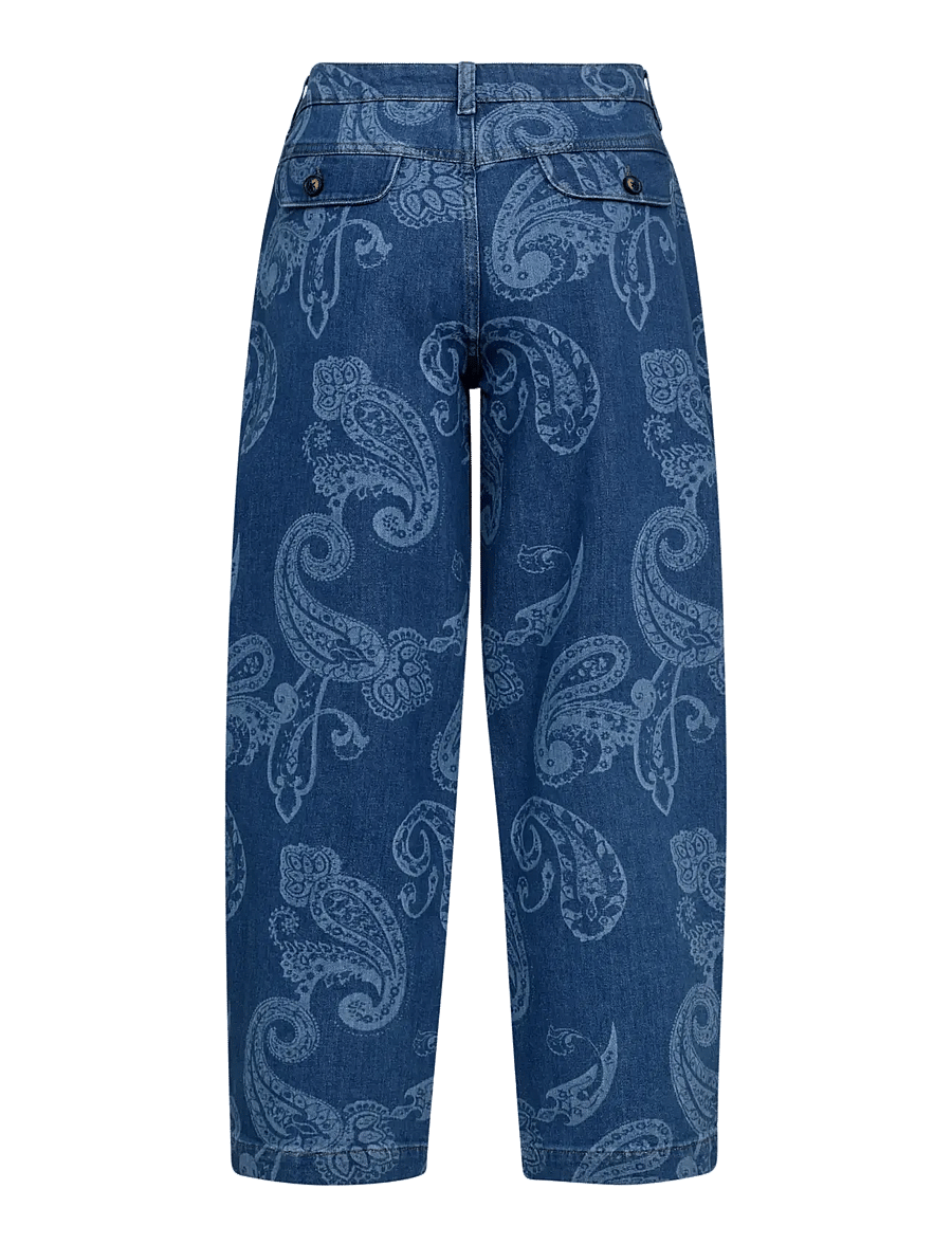 MOS MOSH - MMTino Paisley Jeans - barrel jeans - mid blue - 2