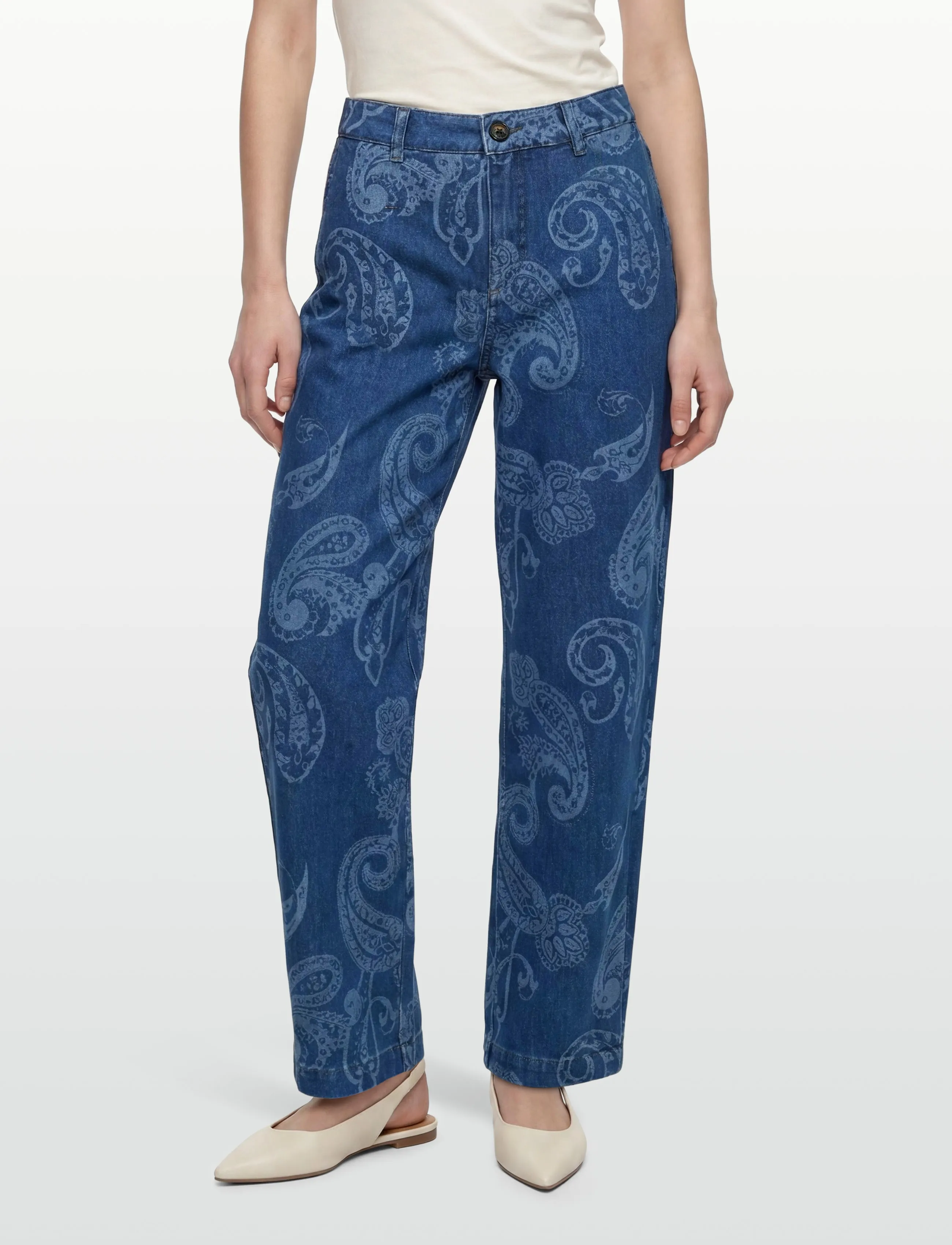 MOS MOSH - MMTino Paisley Jeans - jeans barrel - mid blue - 3