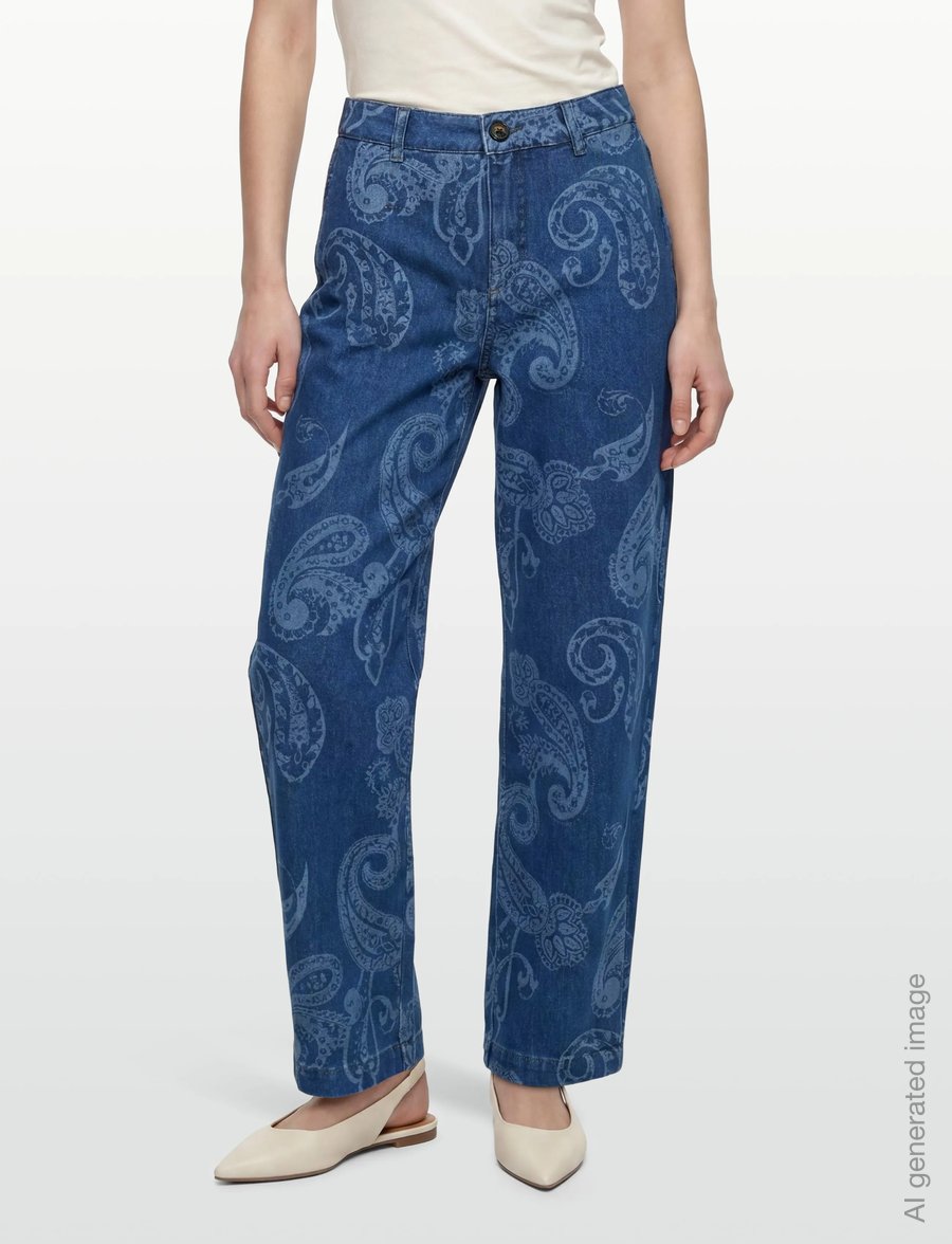 MOS MOSH - MMTino Paisley Jeans - barrel jeans - mid blue - 3