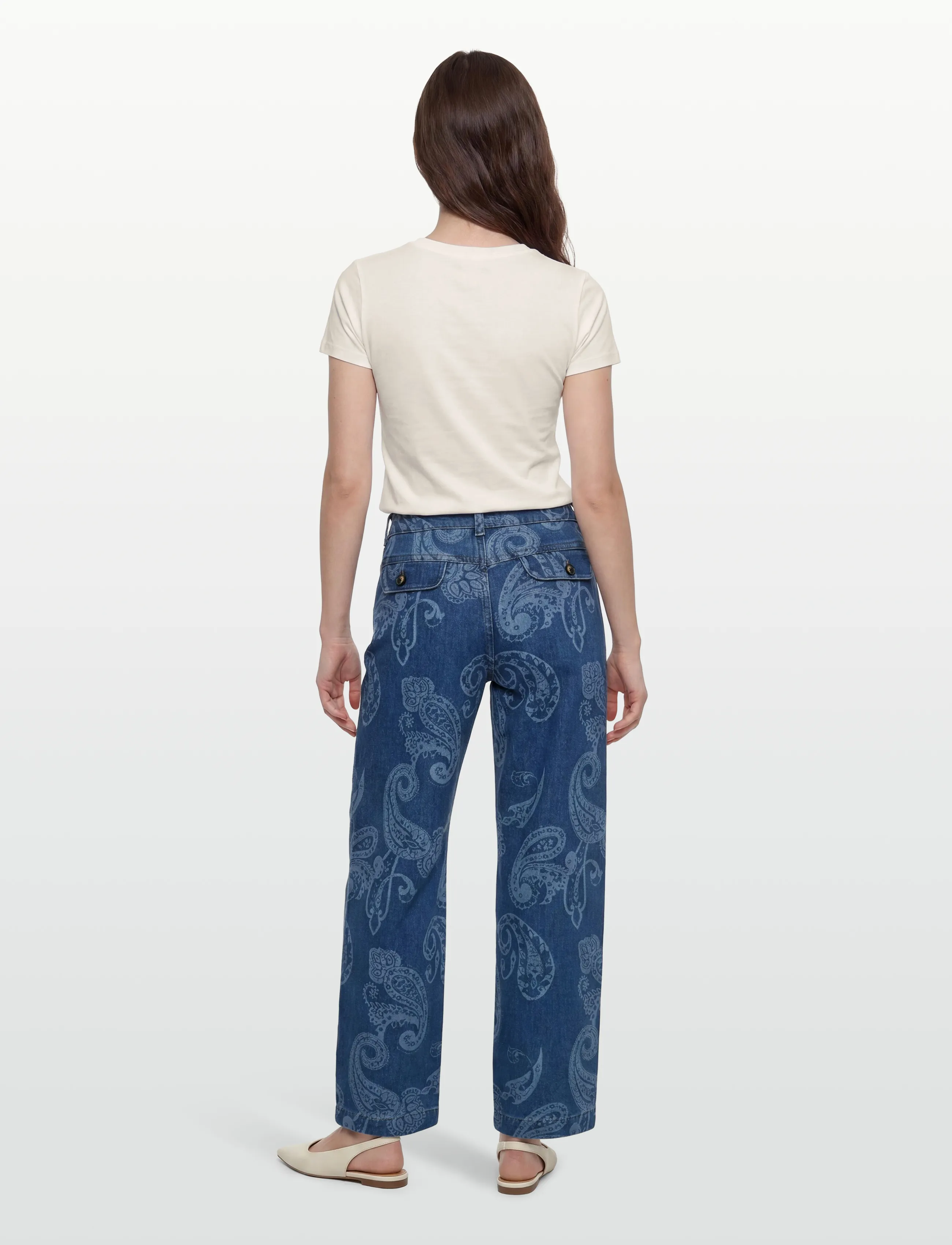 MOS MOSH - MMTino Paisley Jeans - jeans barrel - mid blue - 4