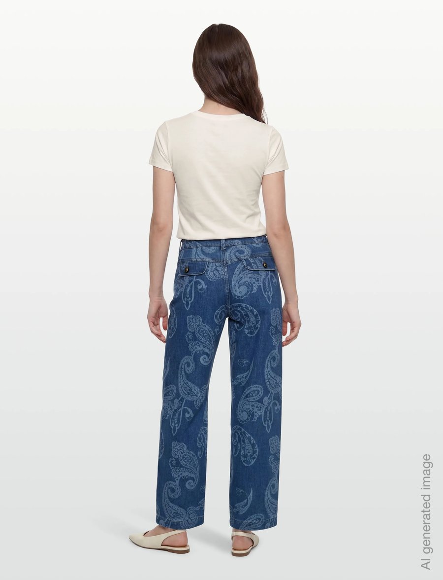 MOS MOSH - MMTino Paisley Jeans - barrel jeans - mid blue - 4