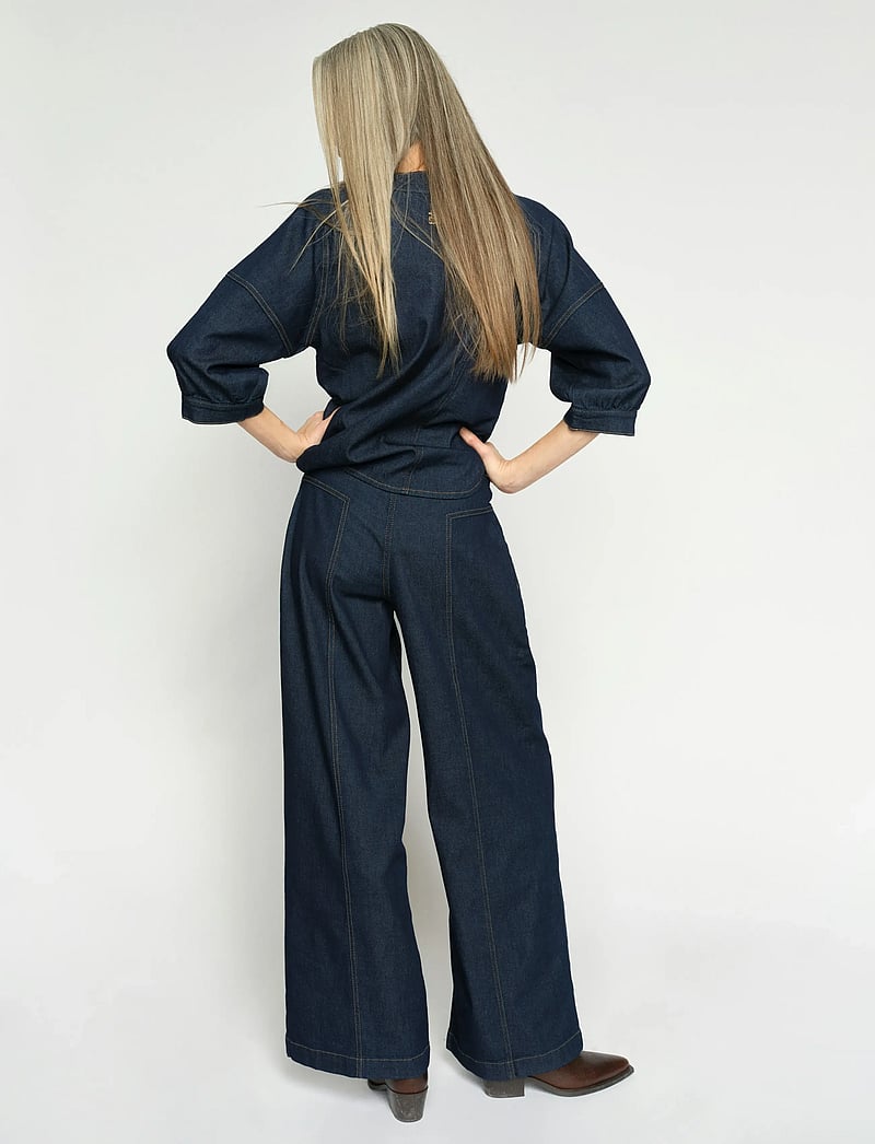 MOS MOSH - MMVerone Crispy Jeans - hosen mit weitem bein - dark blue - 0