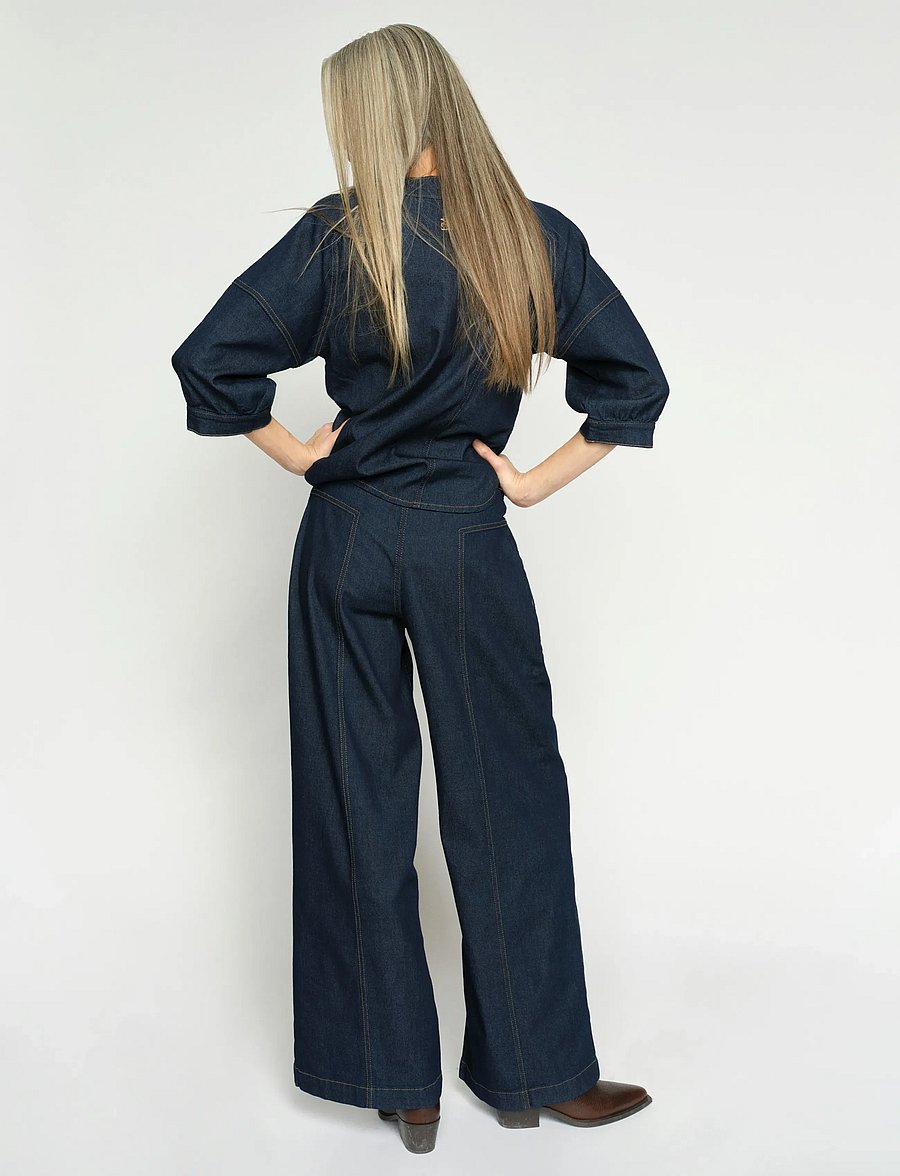 MOS MOSH - MMVerone Crispy Jeans - hosen mit weitem bein - dark blue - 0