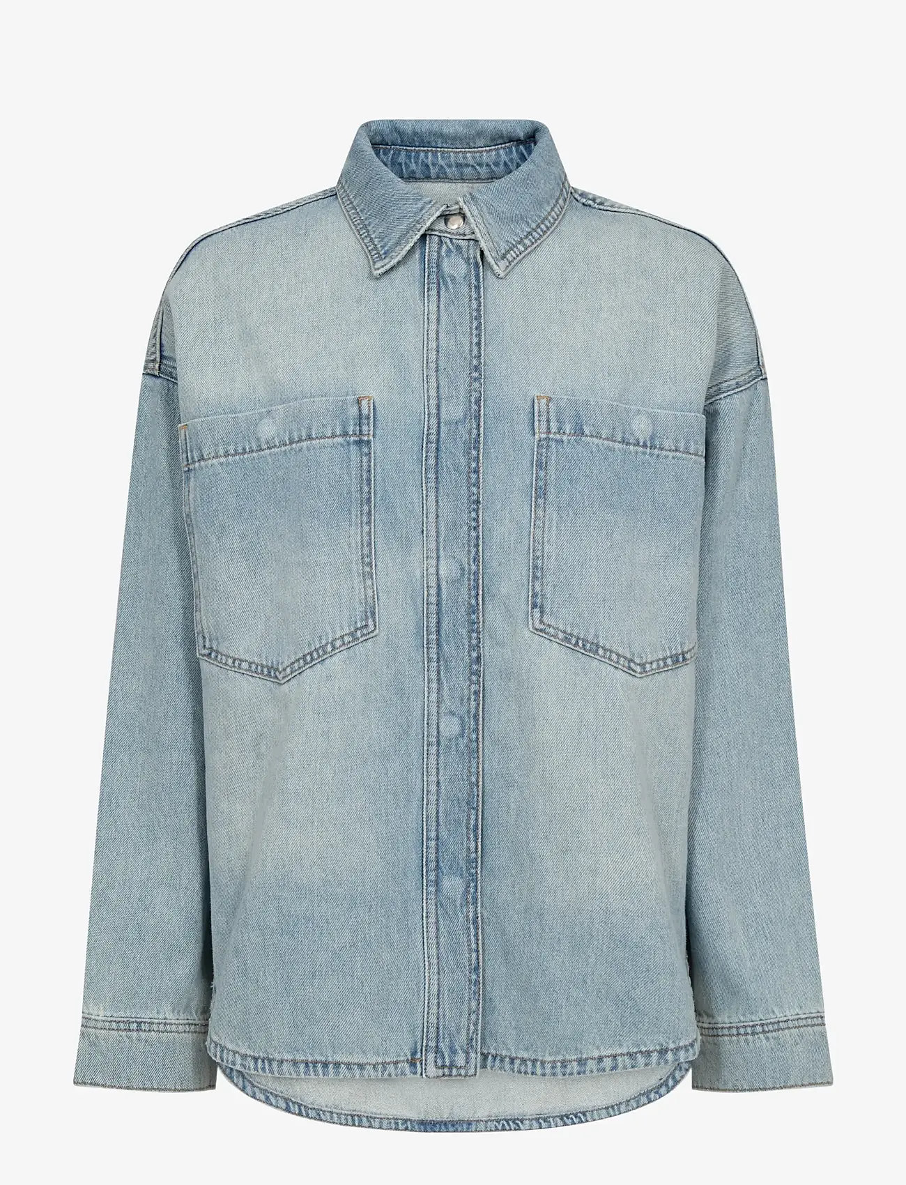 MOS MOSH - MMEmm Flower Shirt - denimskjorter - light blue - 1