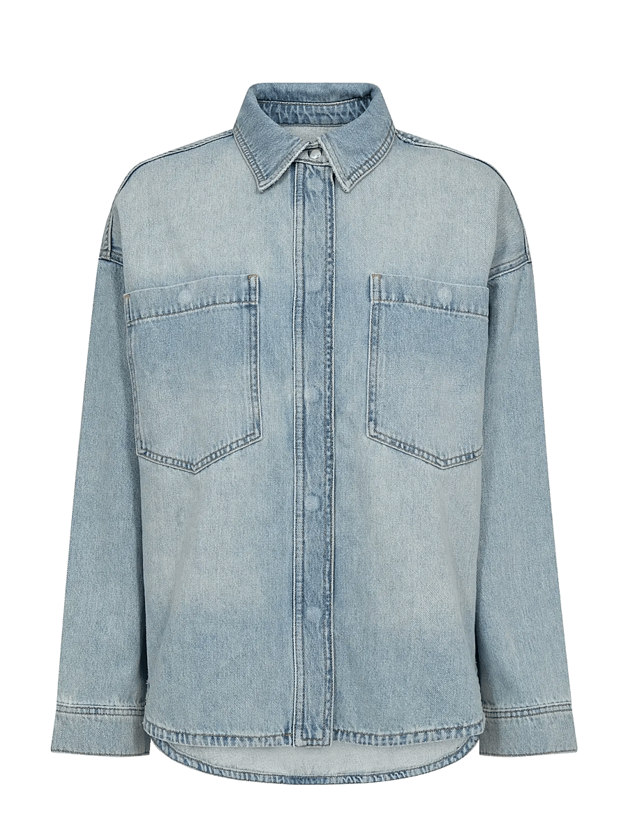 MOS MOSH - MMEmm Flower Shirt - jeansskjortor - light blue - 1