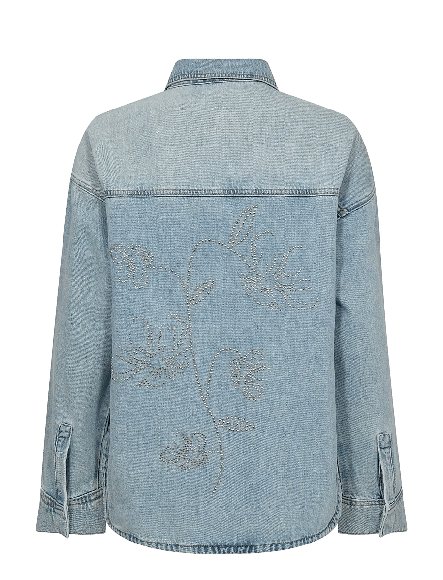 MOS MOSH - MMEmm Flower Shirt - jeansskjortor - light blue - 2