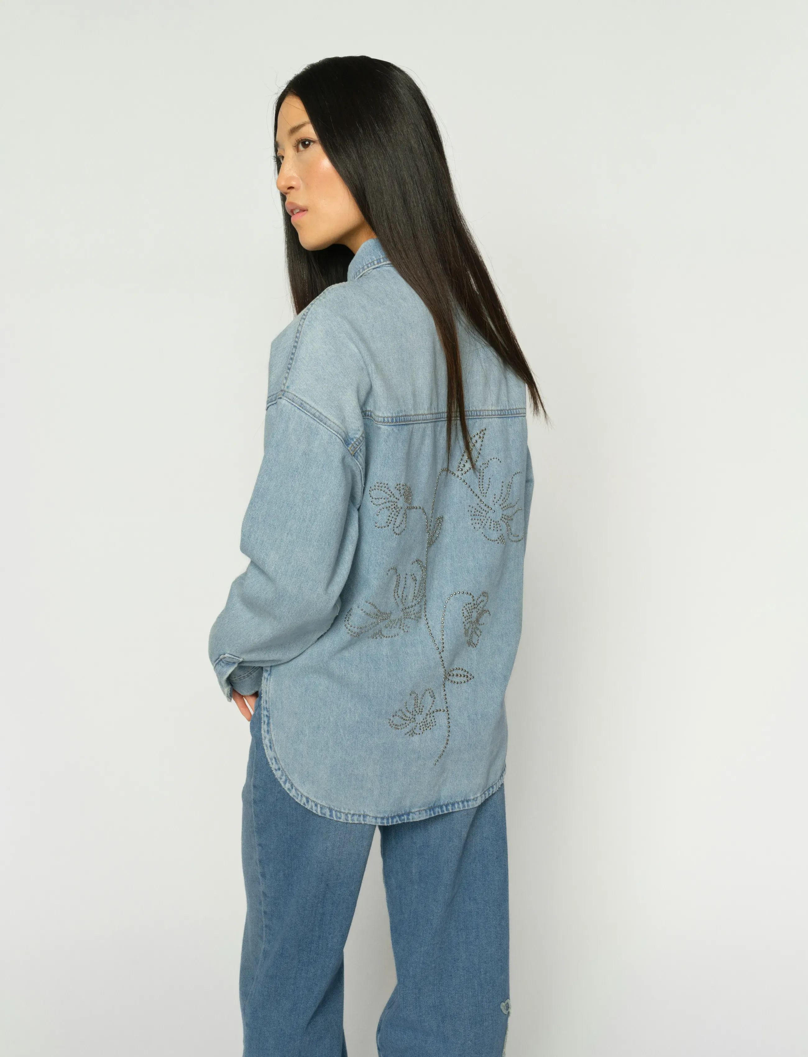 MOS MOSH - MMEmm Flower Shirt - jeansskjortor - light blue - 3