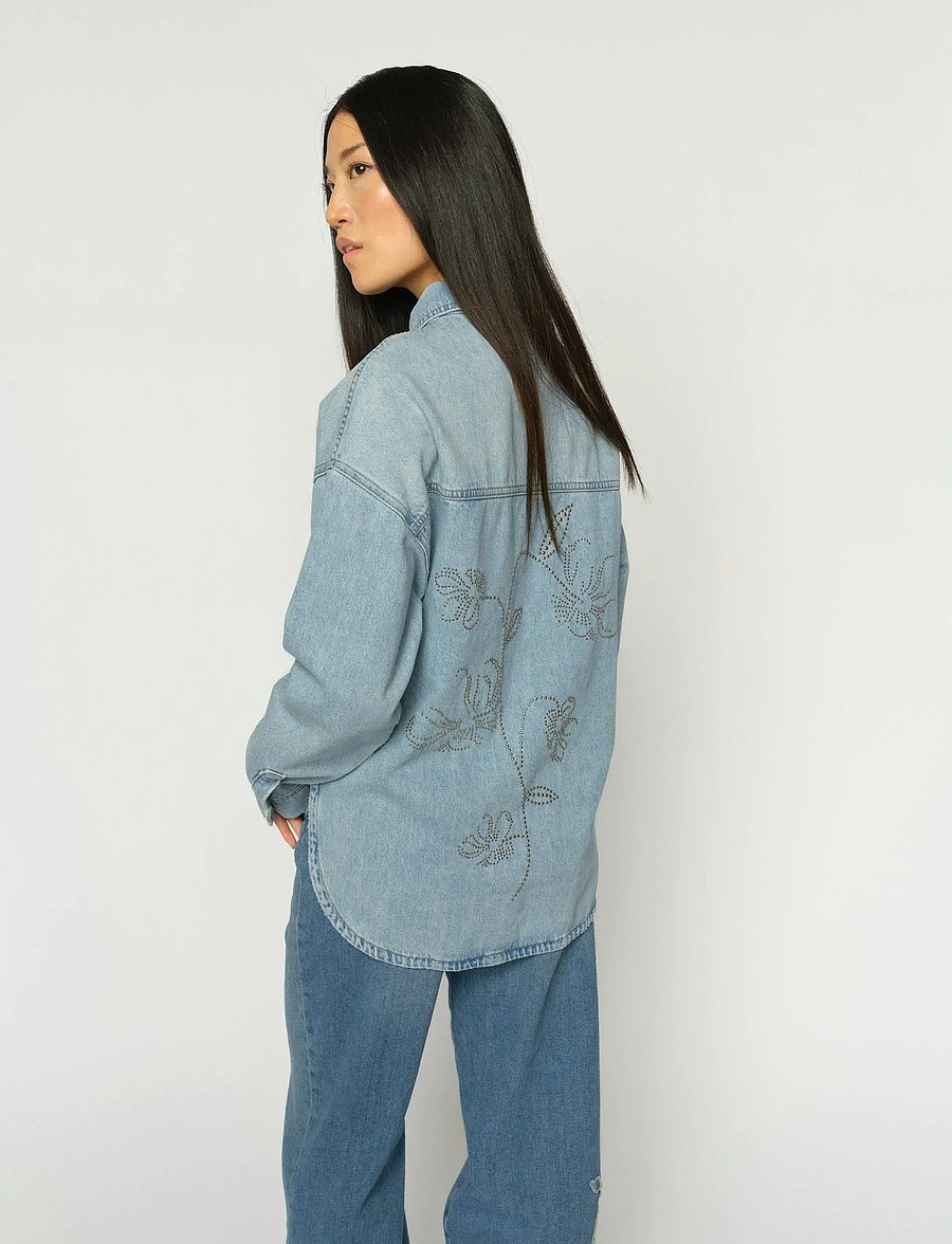 MOS MOSH - MMEmm Flower Shirt - jeansskjortor - light blue - 3