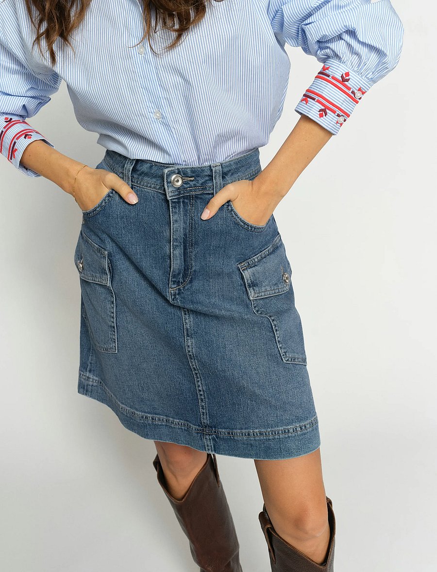 MOS MOSH - MMJacklyn Olesen Skirt - teksaseelikud - blue - 0