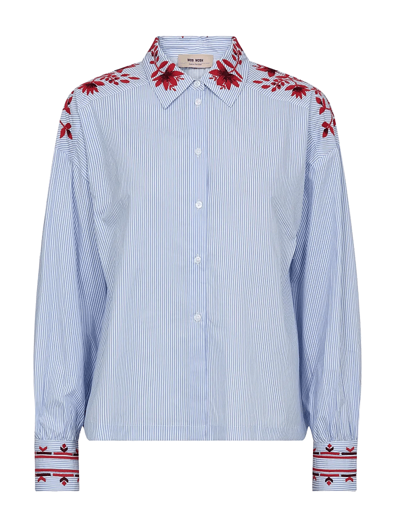 MOS MOSH - MMOsmo Stripey Shirt - langærmede skjorter - brunnera blue - 1