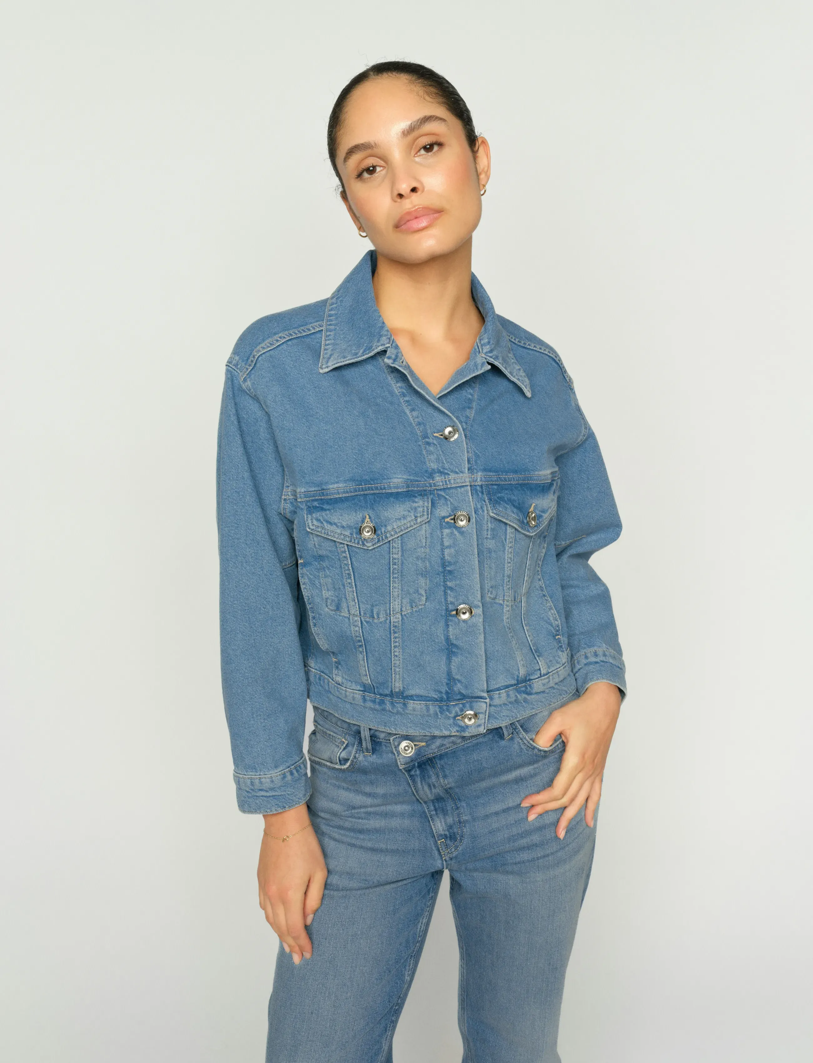 MOS MOSH Mmmavi Jentra Jacket, L, Blue, Jakker > Denim, Dame