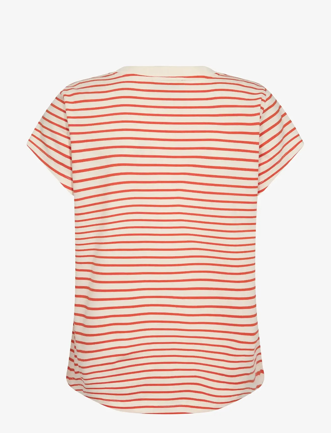 MOS MOSH - MMKala V-SS Stripe Tee - t-shirts - spicy orange - 2