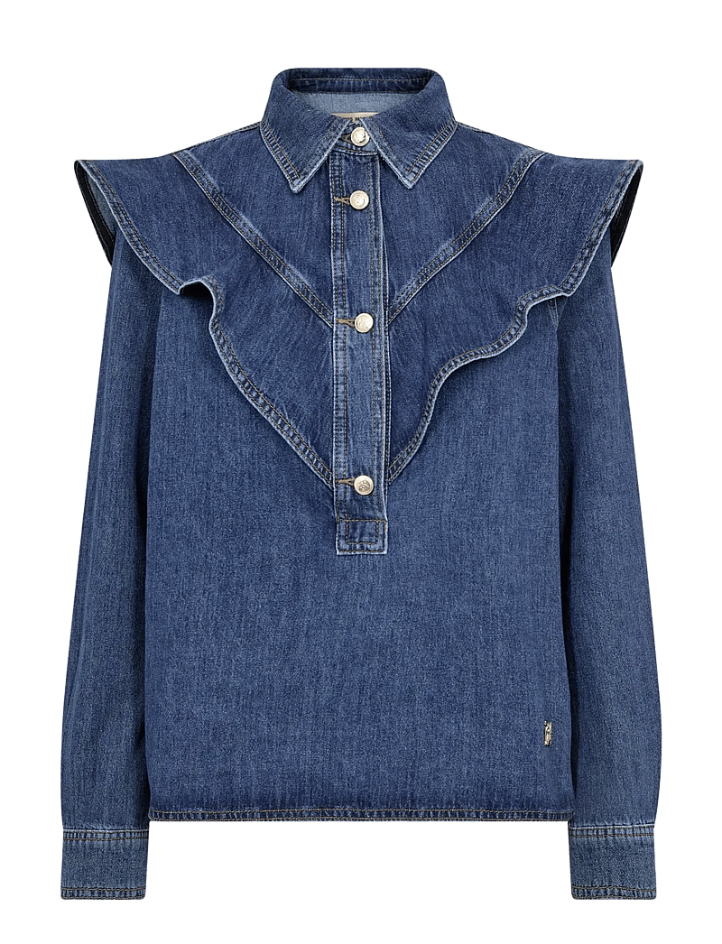 MOS MOSH - MMIrina Denim Shirt - denimskjorter - dark blue - 1