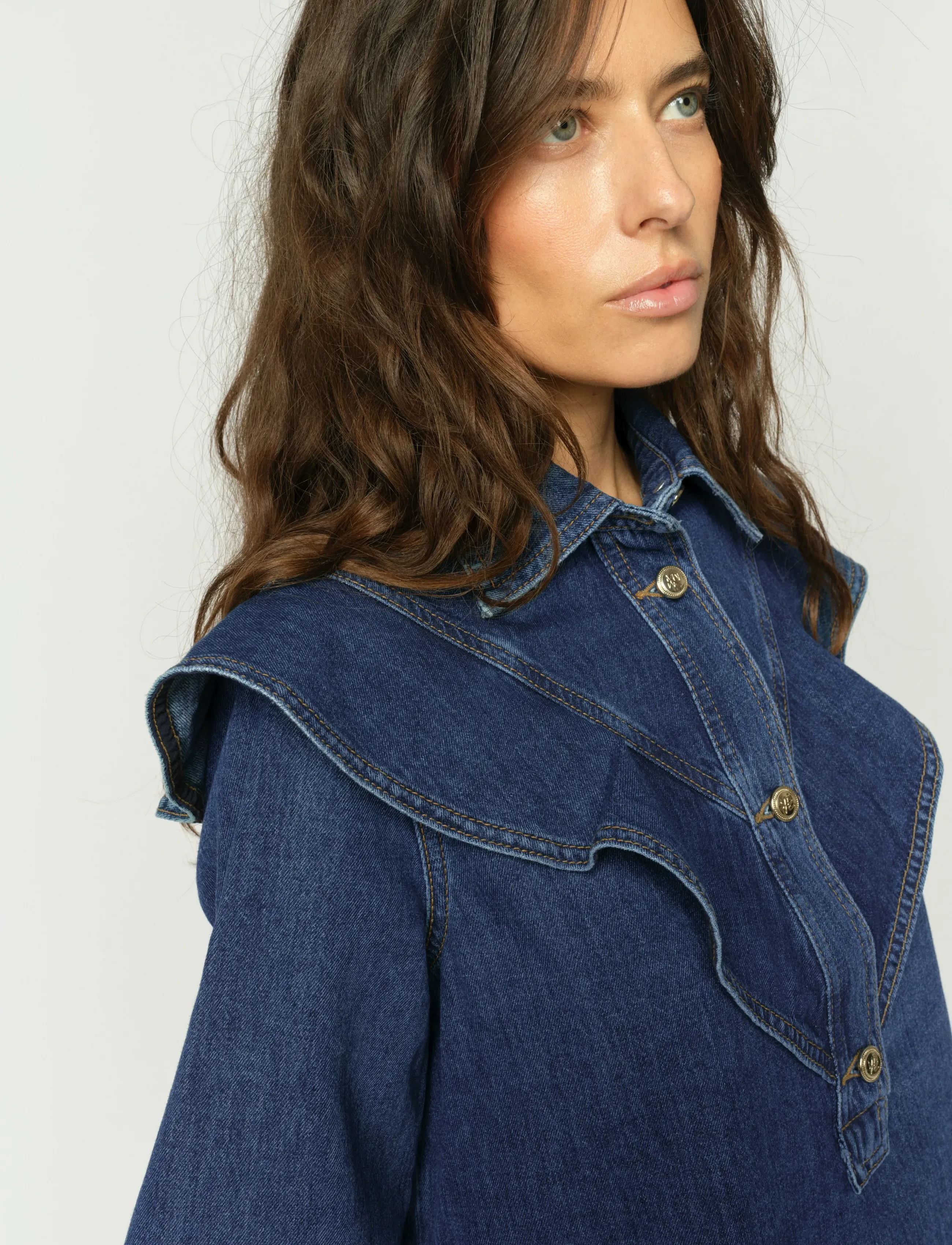 MOS MOSH Mmirina Denim Shirt, XL, Blue, Skjorter > Denim-Skjorter, Dame