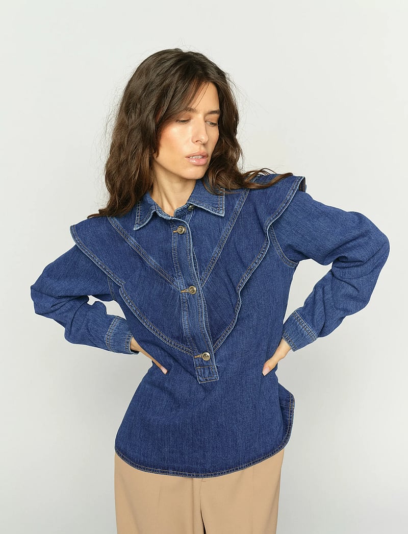 MOS MOSH - MMIrina Denim Shirt - denimskjorter - dark blue - 4
