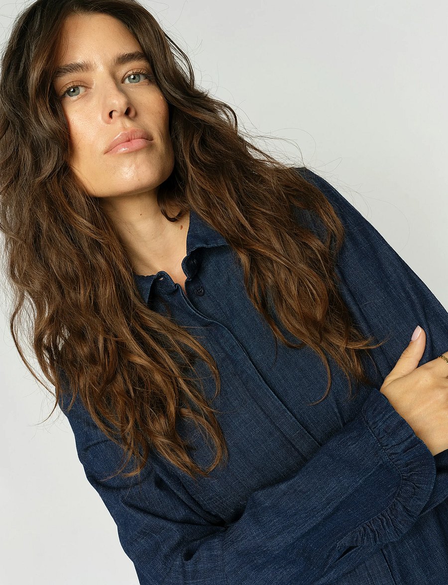 MOS MOSH - MMMattie Flip Denim Dress - hemdkleider - dark blue - 0