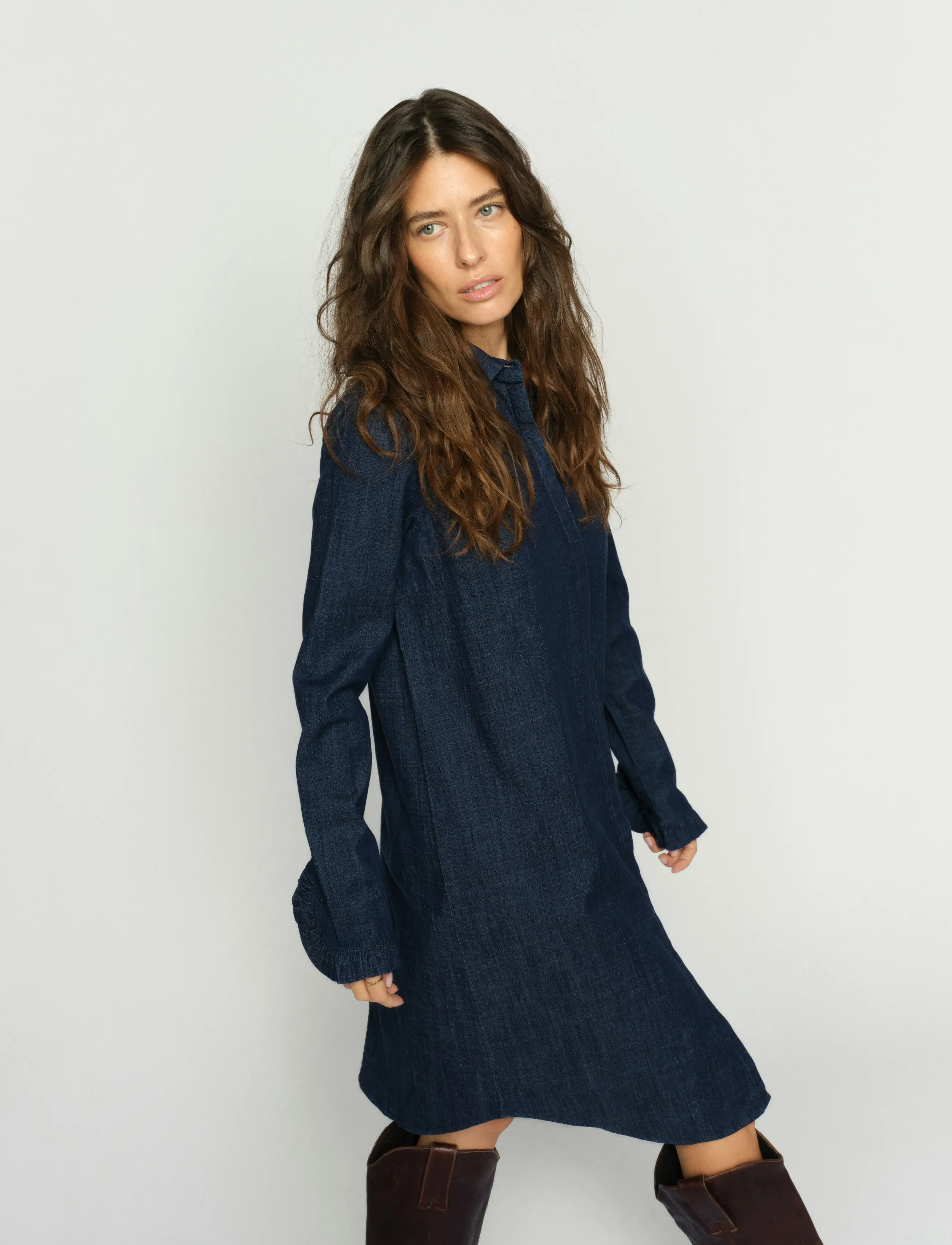 MOS MOSH - MMMattie Flip Denim Dress - hemdkleider - dark blue - 4