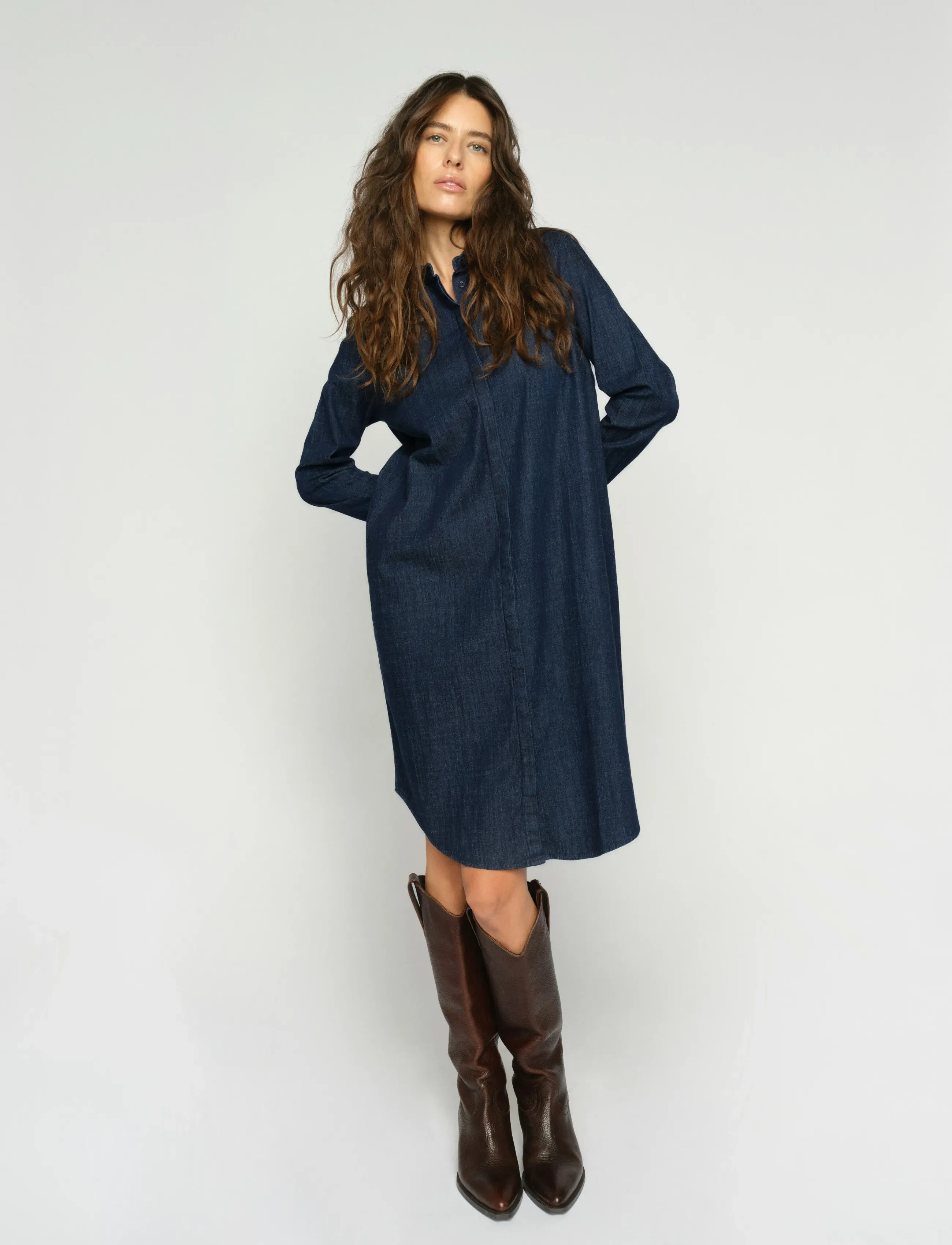 MOS MOSH - MMMattie Flip Denim Dress - hemdkleider - dark blue - 5