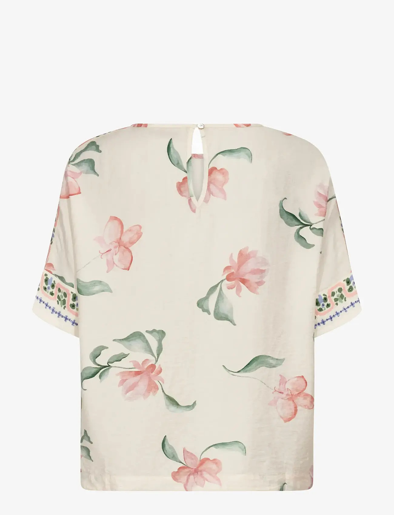 MOS MOSH - MMPalma Big Orchid Blouse - kurzämlige blusen - ecru - 2