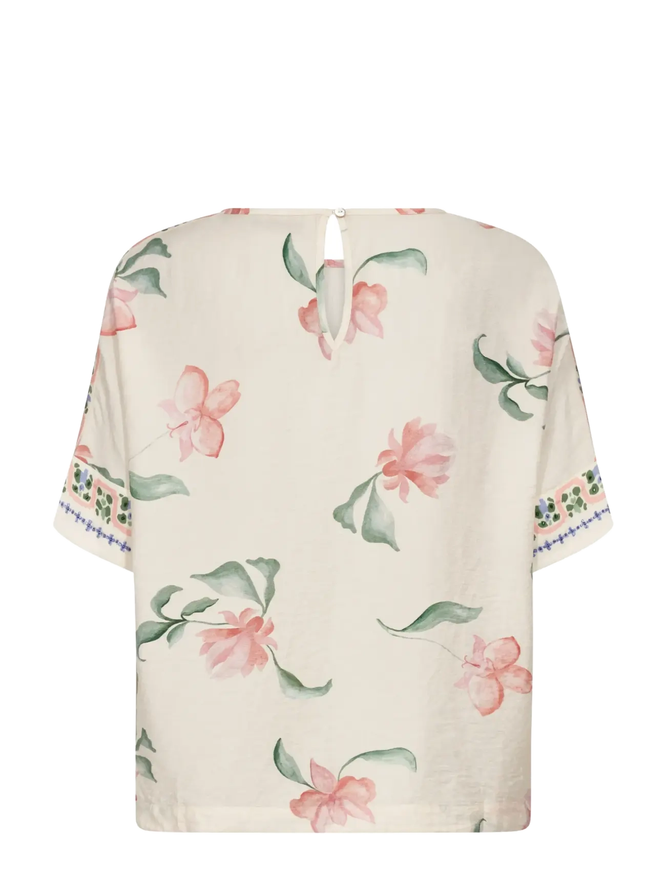 MOS MOSH - MMPalma Big Orchid Blouse - kurzämlige blusen - ecru - 2
