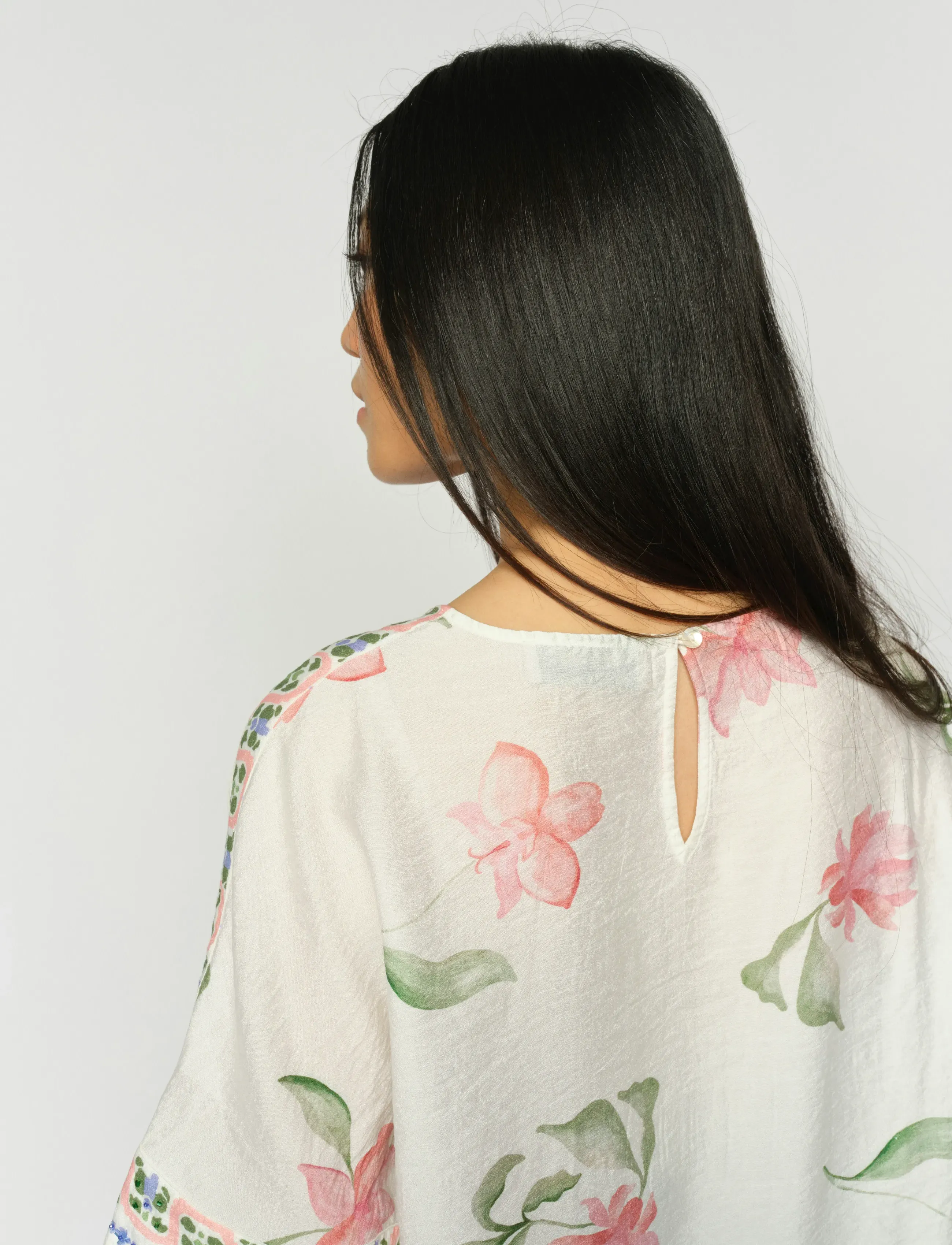 MOS MOSH MMPalma Big Orchid Blouse - Blusen - ECRU / cream