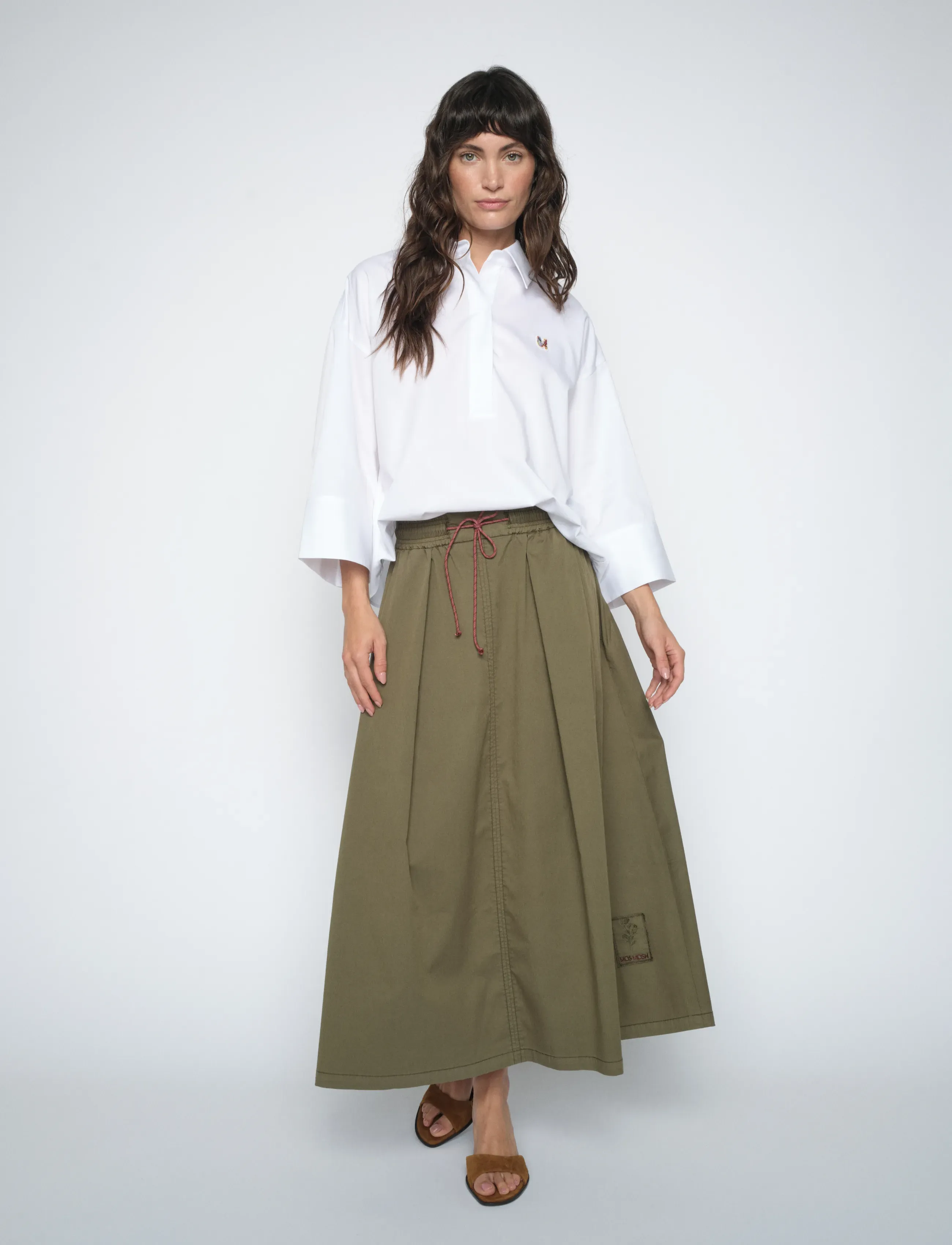 MOS MOSH MMAdine Tivo Skirt - Maxi Röcke - BURNT OLIVE / khaki/green