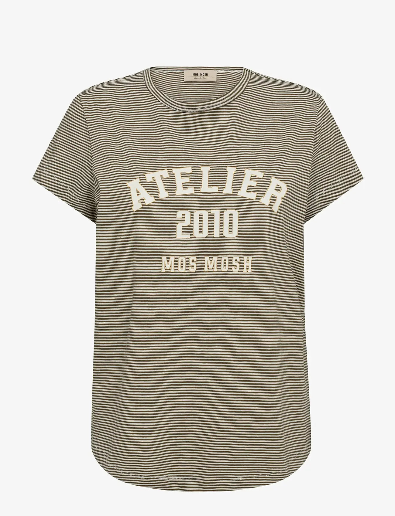 MOS MOSH - MMCamp O-SS Stripe Tee - t-shirts - burnt olive - 1