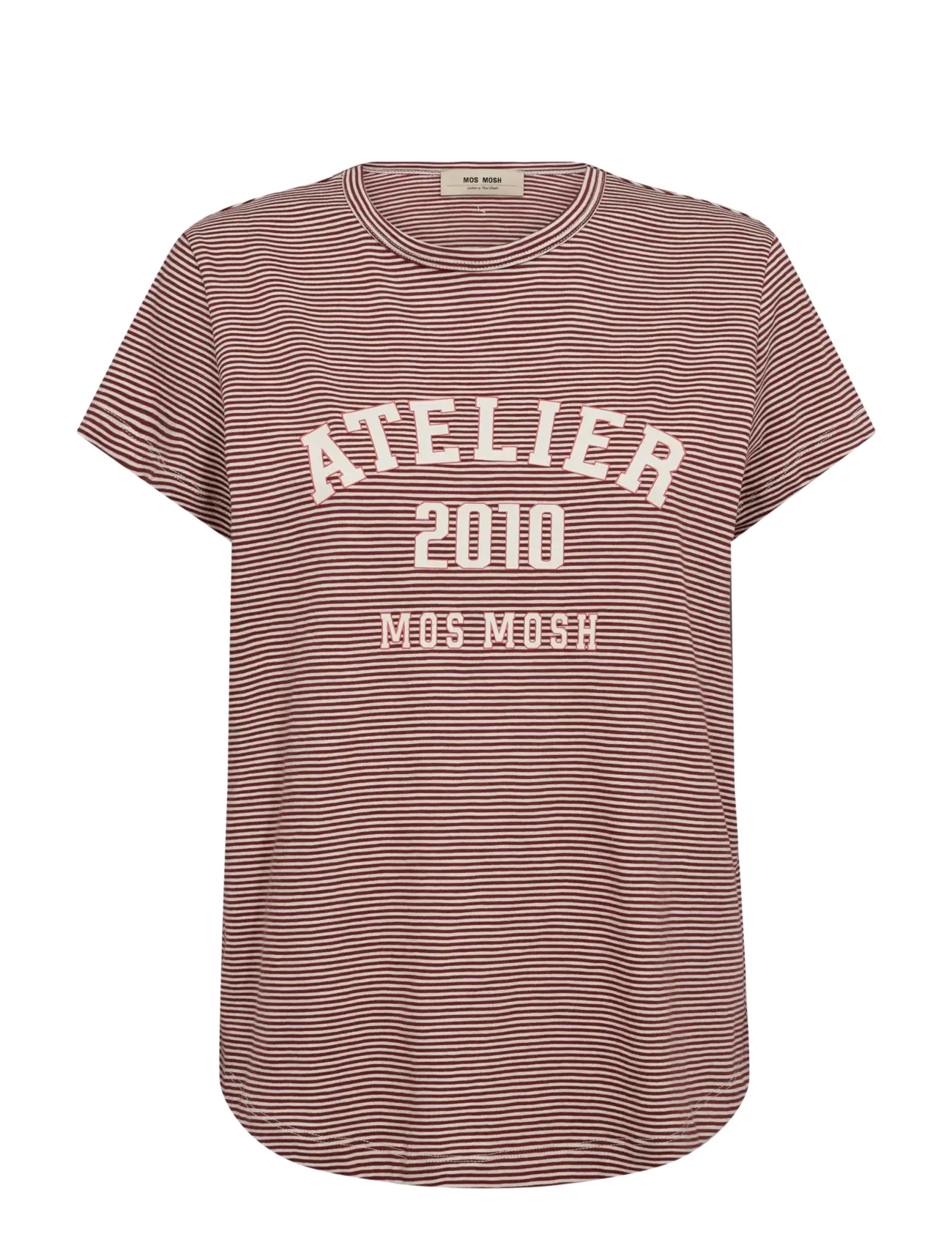 MOS MOSH MMCamp O-SS Stripe Tee - T-paidat & topit - COWHIDE / burgundy
