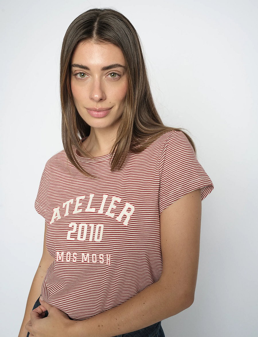 MOS MOSH - MMCamp O-SS Stripe Tee - t-shirts - cowhide - 0