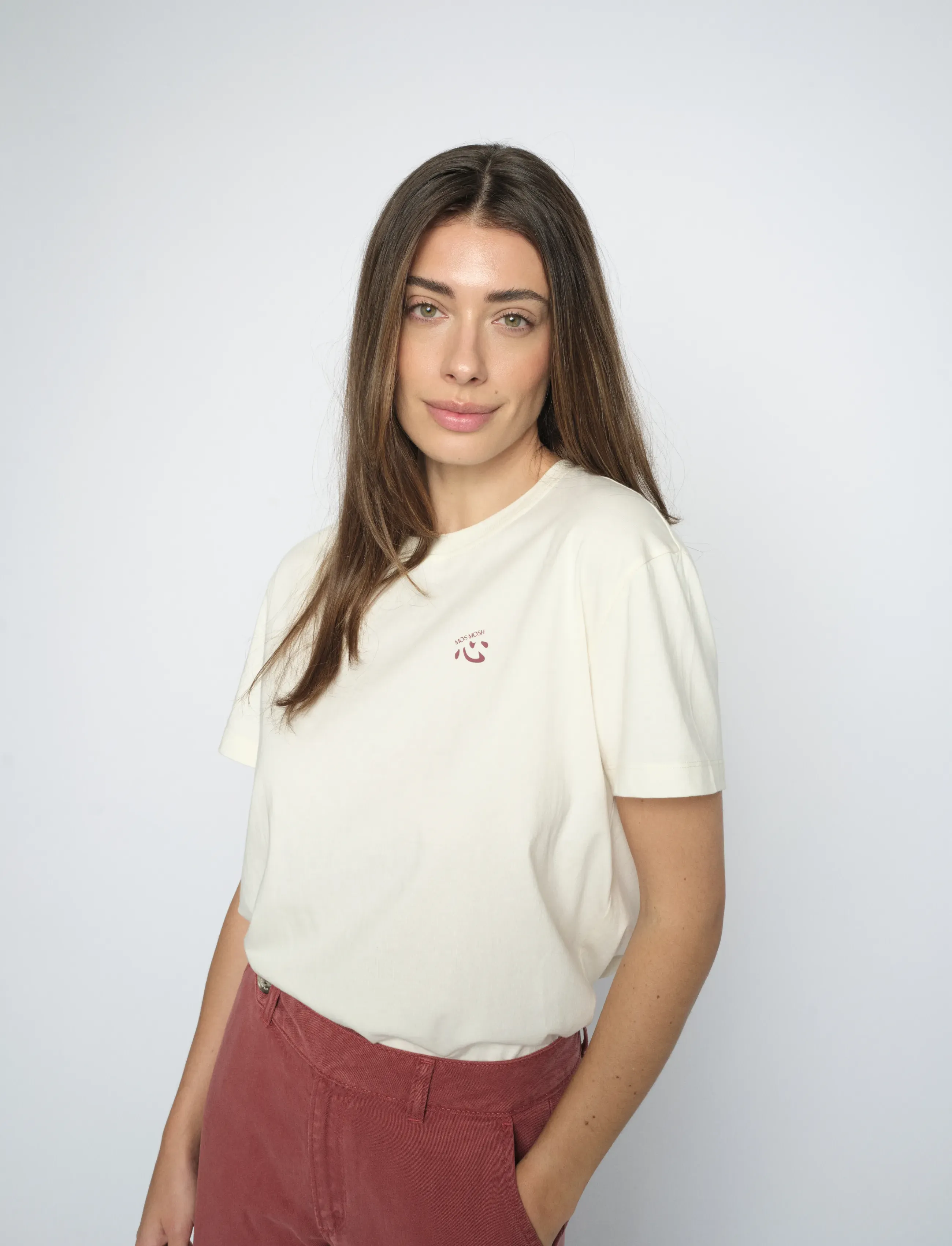 MOS MOSH Mmsaiko O-Ss Tee, Kvinder, T-Shirt, Cream, Str: XL