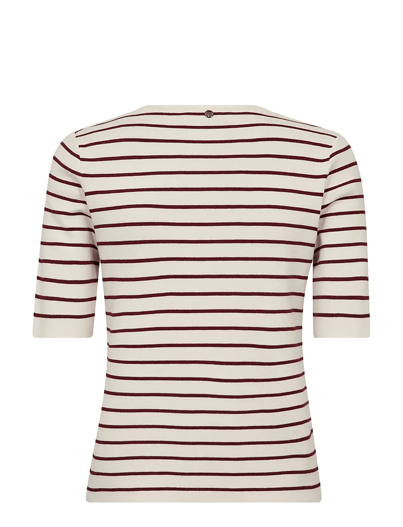 MOS MOSH - MMAliz Caliz Stripe SS Knit - striktrøjer - cabernet - 2