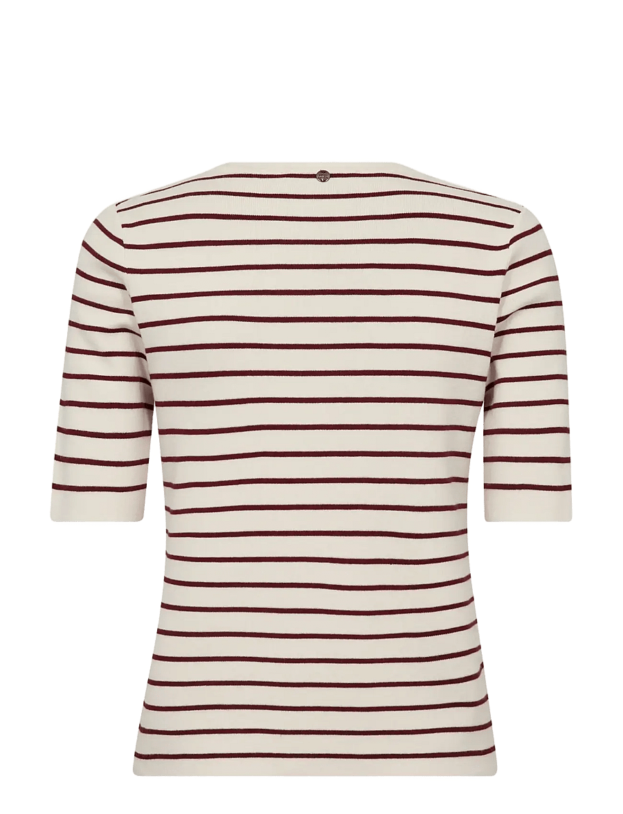 MOS MOSH - MMAliz Caliz Stripe SS Knit - stickade tröjor - cabernet - 2