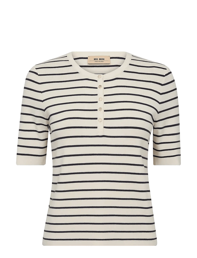 MOS MOSH - MMAliz Caliz Stripe SS Knit - jumpers - india ink - 1