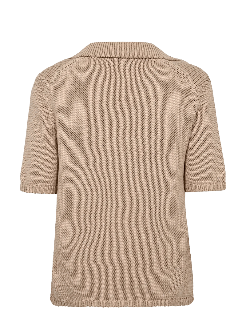 MOS MOSH - MMArin SS Collar Cotton Knit - jumpers - doeskin - 2