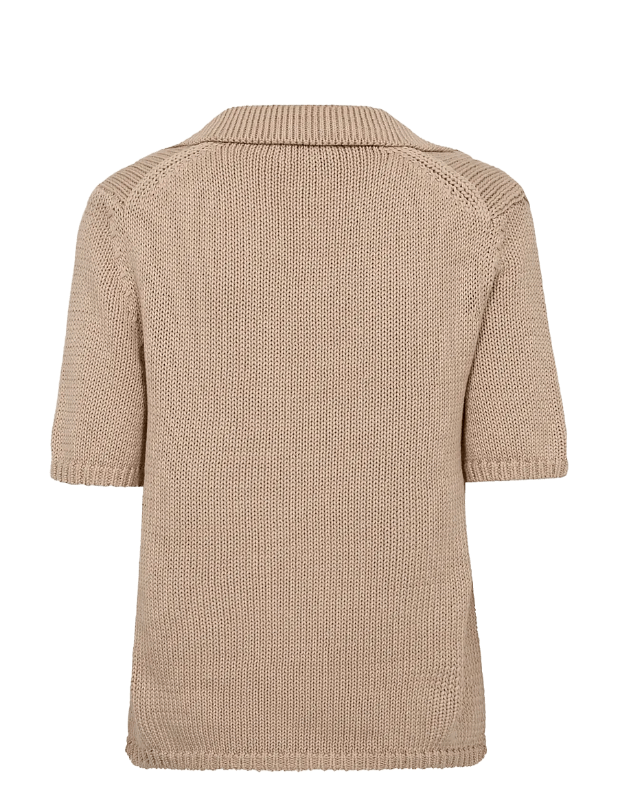 MOS MOSH - MMArin SS Collar Cotton Knit - jumpers - doeskin - 2