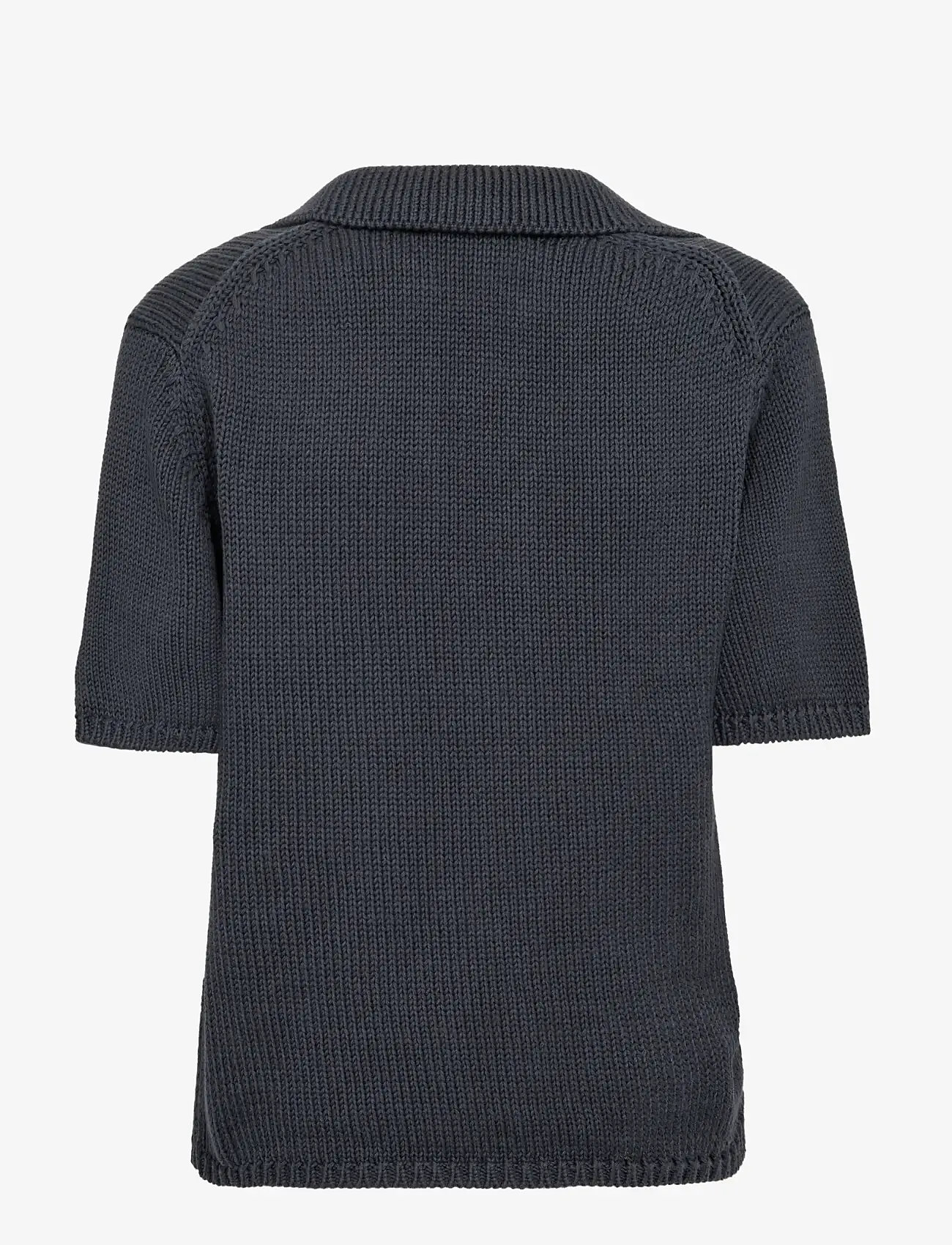 MOS MOSH - MMArin SS Collar Cotton Knit - striktrøjer - india ink - 1