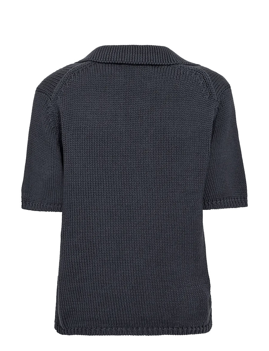 MOS MOSH - MMArin SS Collar Cotton Knit - jumpers - india ink - 1