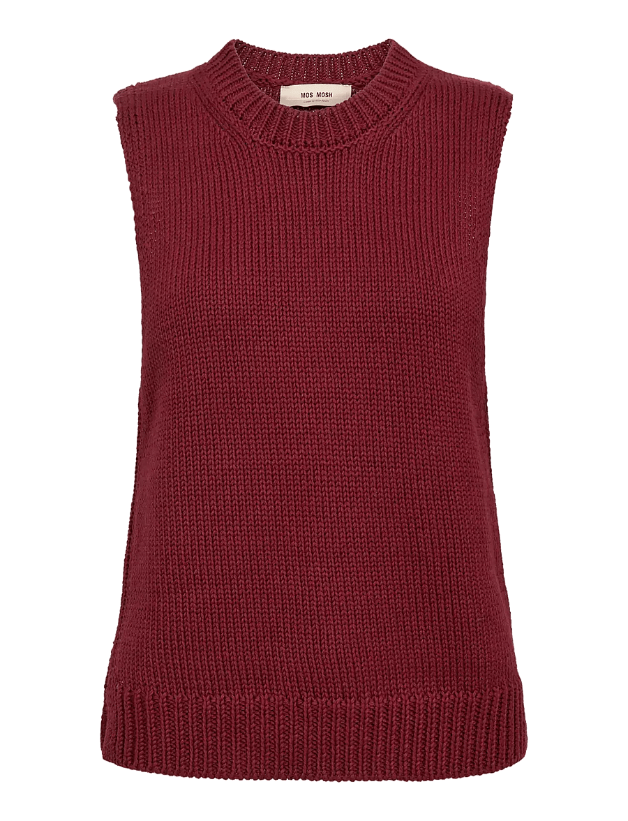 MOS MOSH - MMBine Cotton SL Knit Top - Ärmellose tops - cabernet - 0