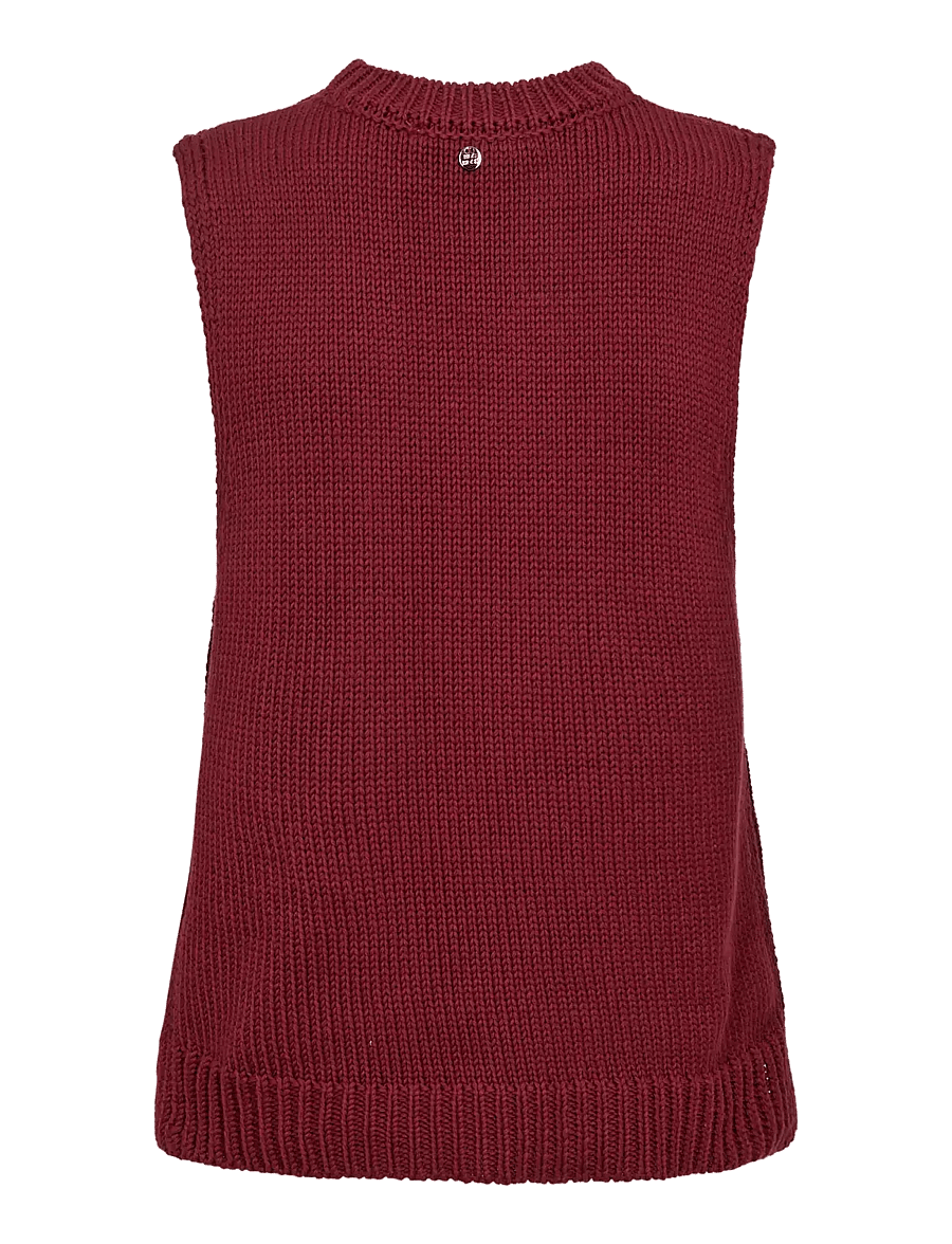 MOS MOSH - MMBine Cotton SL Knit Top - Ärmellose tops - cabernet - 1